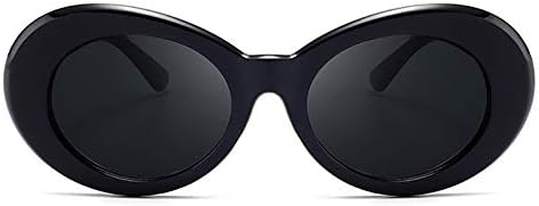 Armear Clout Goggles Oval Mod Retro Vintage Sunglasses round Lens,Black, Black image number 6