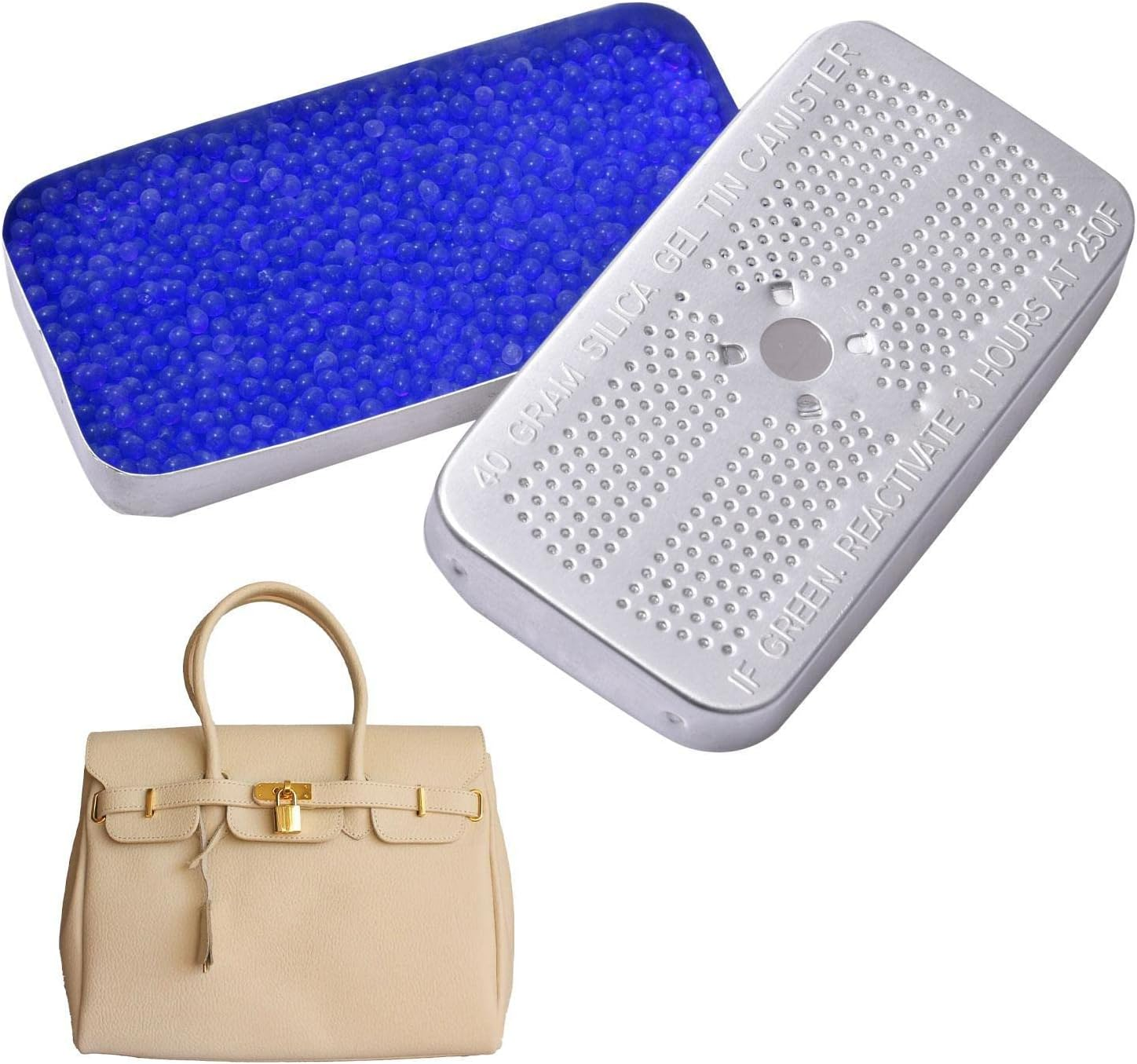 Reusable Dehumidifier, Moisture Control Packets, Dehumidifier Orange Indicating Desiccant Reusable Moisture Absorber Bag for Car Closet Cabinet Bag Storage Box Qarido image number 1