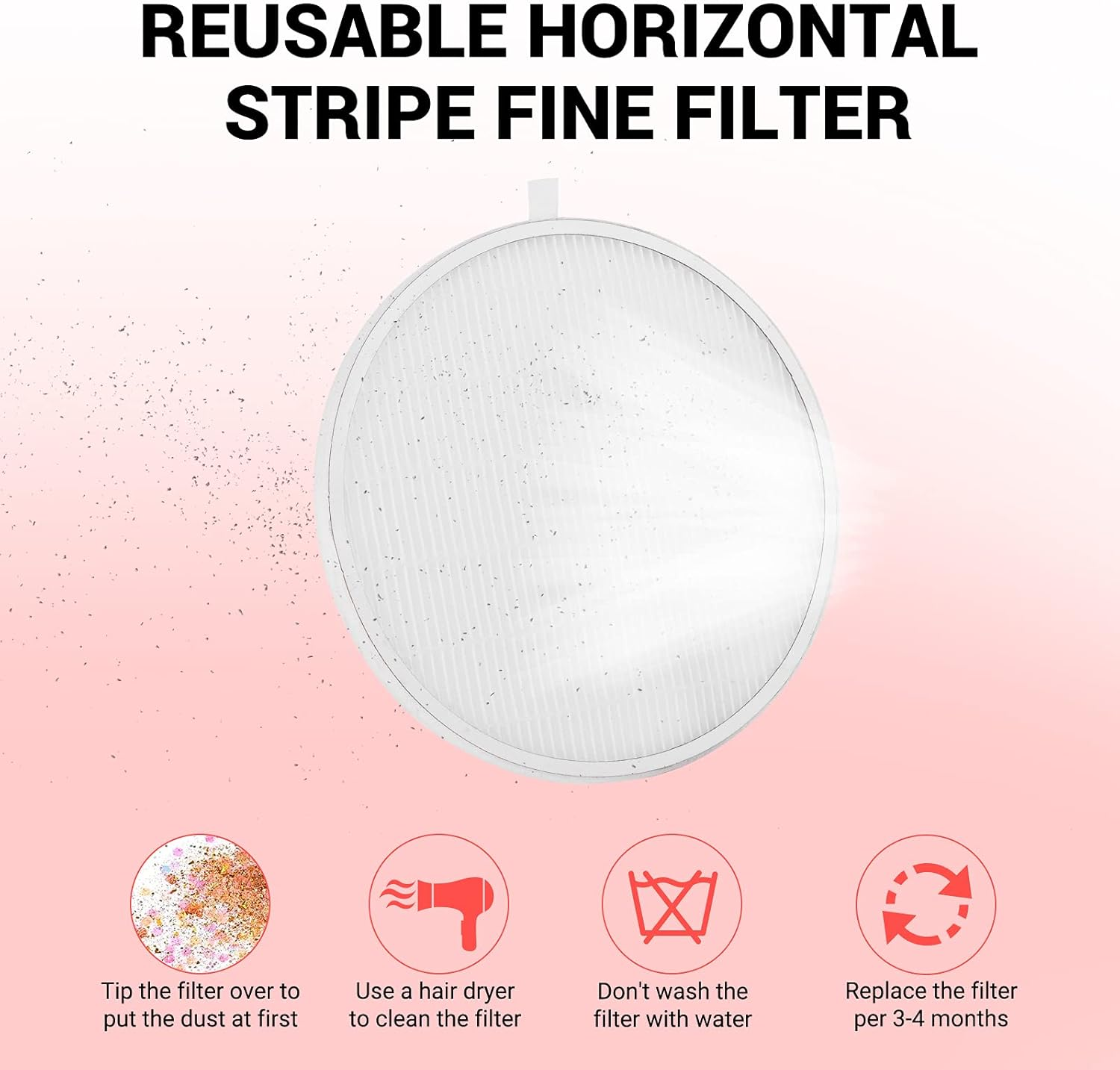 Nail Dust Collector Replacement Filter for Melodysusie Nail Dust Collector, 2Pcs image number 4