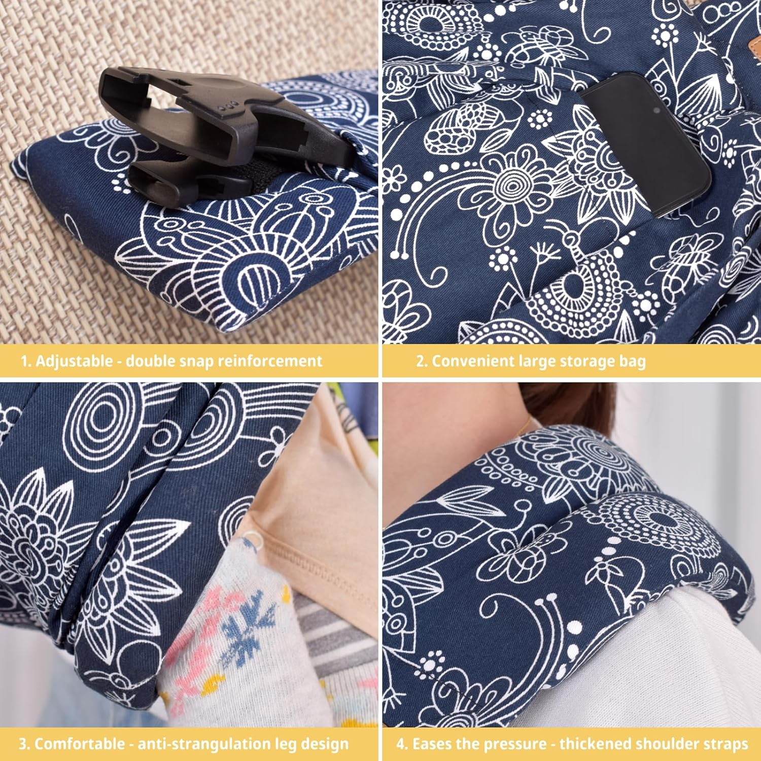 CUBY Baby Carrier Sling, Baby Essentials for Newborn Natural Cotton Adjustable Baby Carriers from Newborn Comfortable Easy Wearing Nursing for Infant Toddler Wrap Sling for Newborn (Blue Celadon) - Blue Celadon image number 4