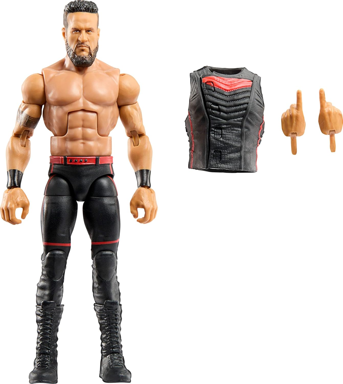 Mattel WWE Elite Action Figure & Accessories, Series #118, 6-Inch Collectible Tama Tonga with 25 Articulation Points & Swappable Hands image number 4