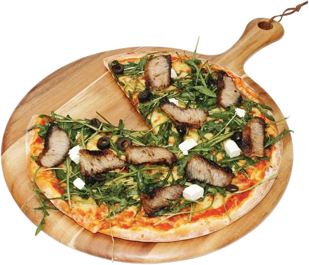 Olympia Acacia Wood round Pizza Paddle Board 33 Cm Size image number 2