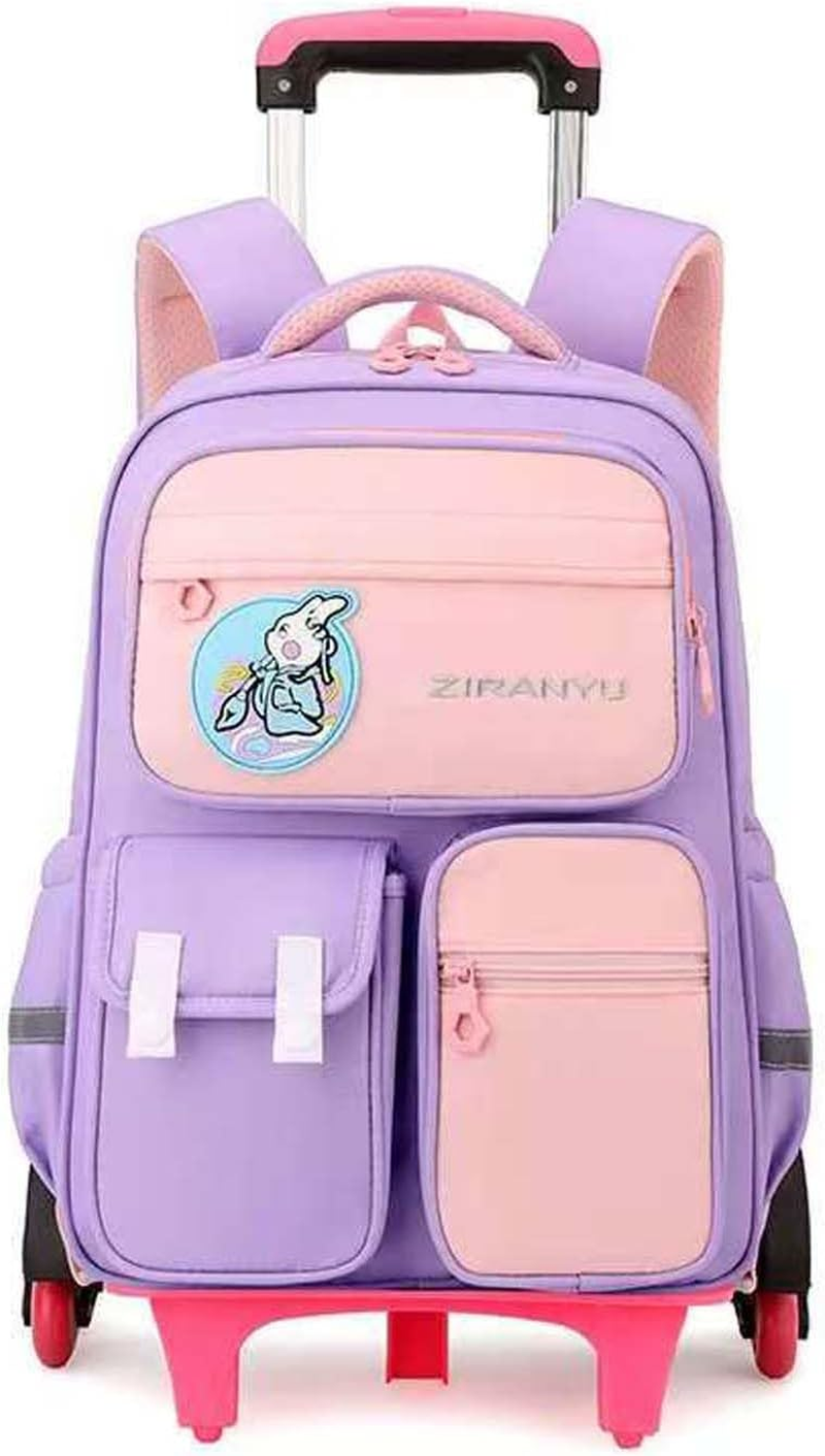 Yumenam Children'S School Backpack Trolley, Girls Boys Backpack with Wheels, Student Children'S Luggage Travel Luggage Laptop Travel Children'S Trolley Travel Suitcase, Blue, One Size