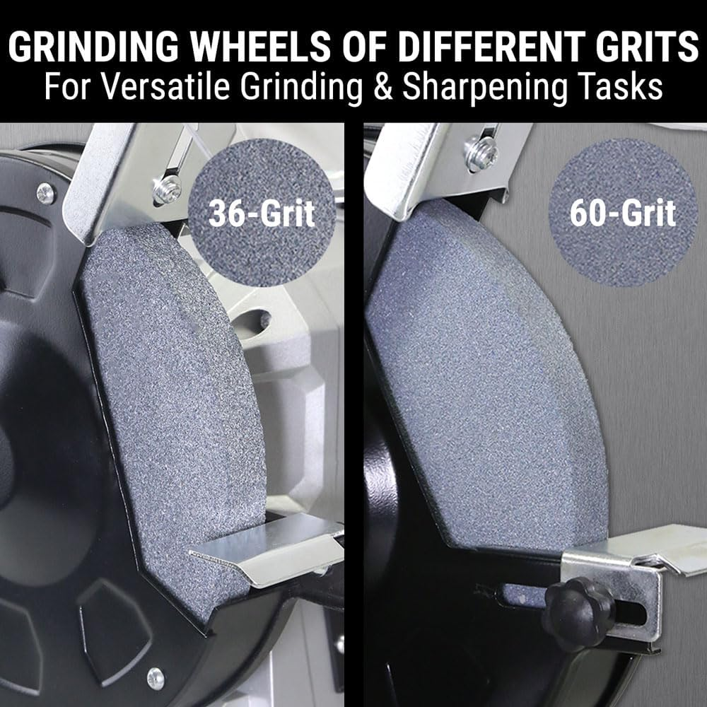 8" Bench Grinder Sharpener 600W Industrial Power Tool 200Mm Grinding Wheels LED image number 2