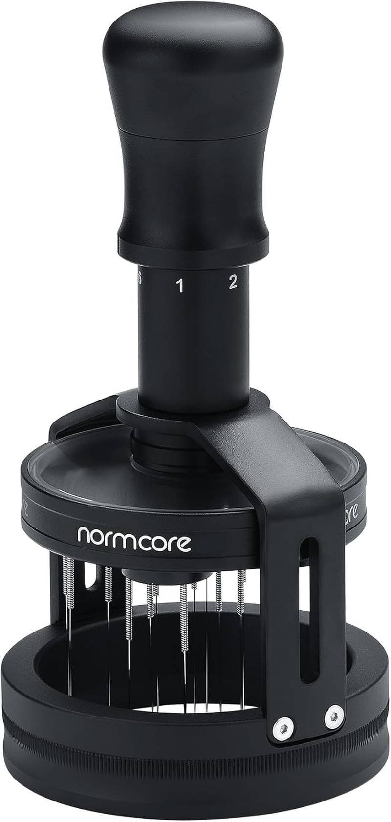 Normcore 58Mm Planetary Needle Distributor Tool V3, Espresso WDT Tool with Magnetic Base, Adjustable Depth Coffee Stirrer for Precision Puck Prep, 60 Spare Needles Included
