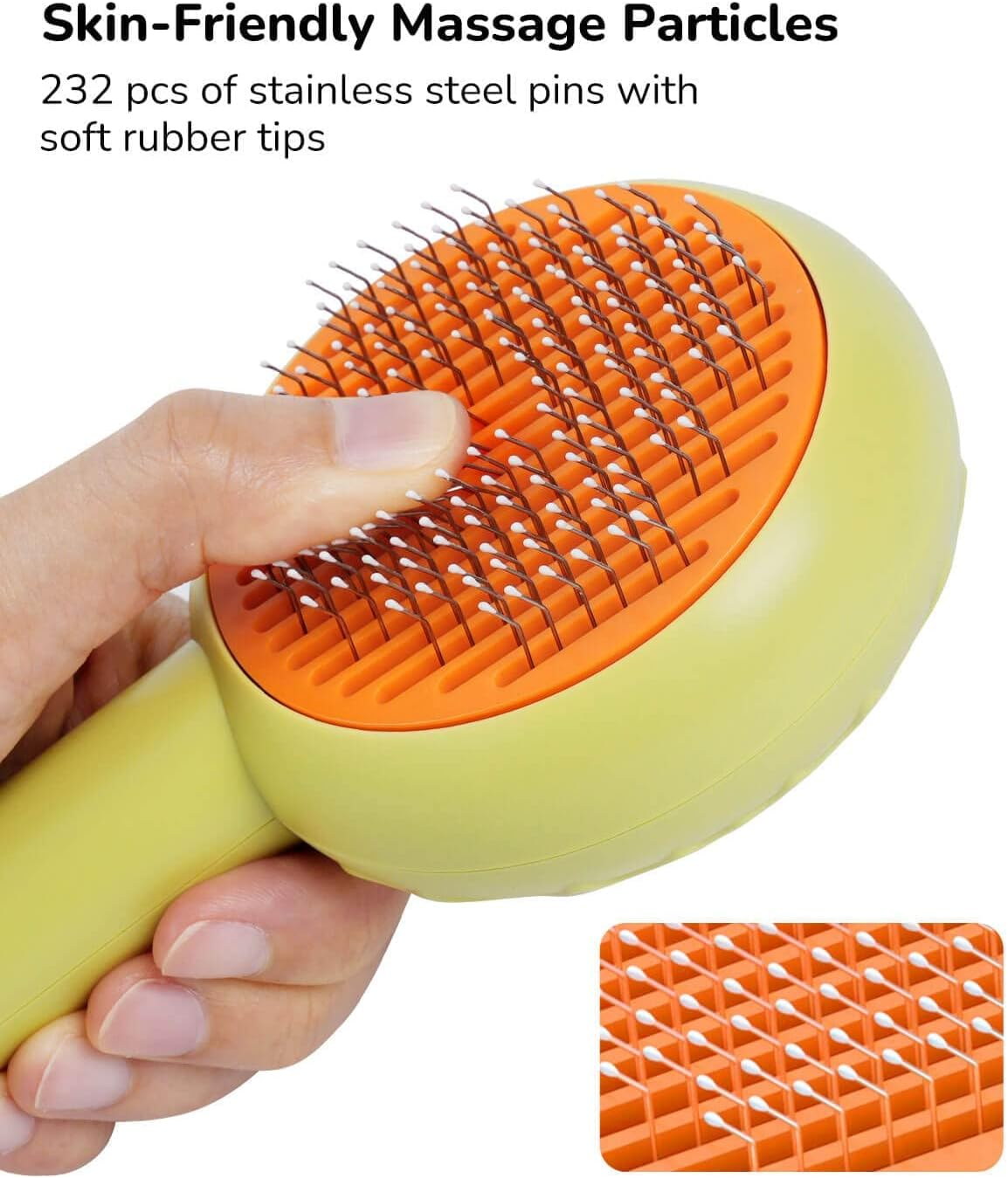 Effortless Pet Grooming Brush, Self-Cleaning Slicker Brush for Cats and Dogs - Removes Mats, Tangles, and Loose Hair - Ideal for Short or Long Haired Pets (Donut Design) image number 4
