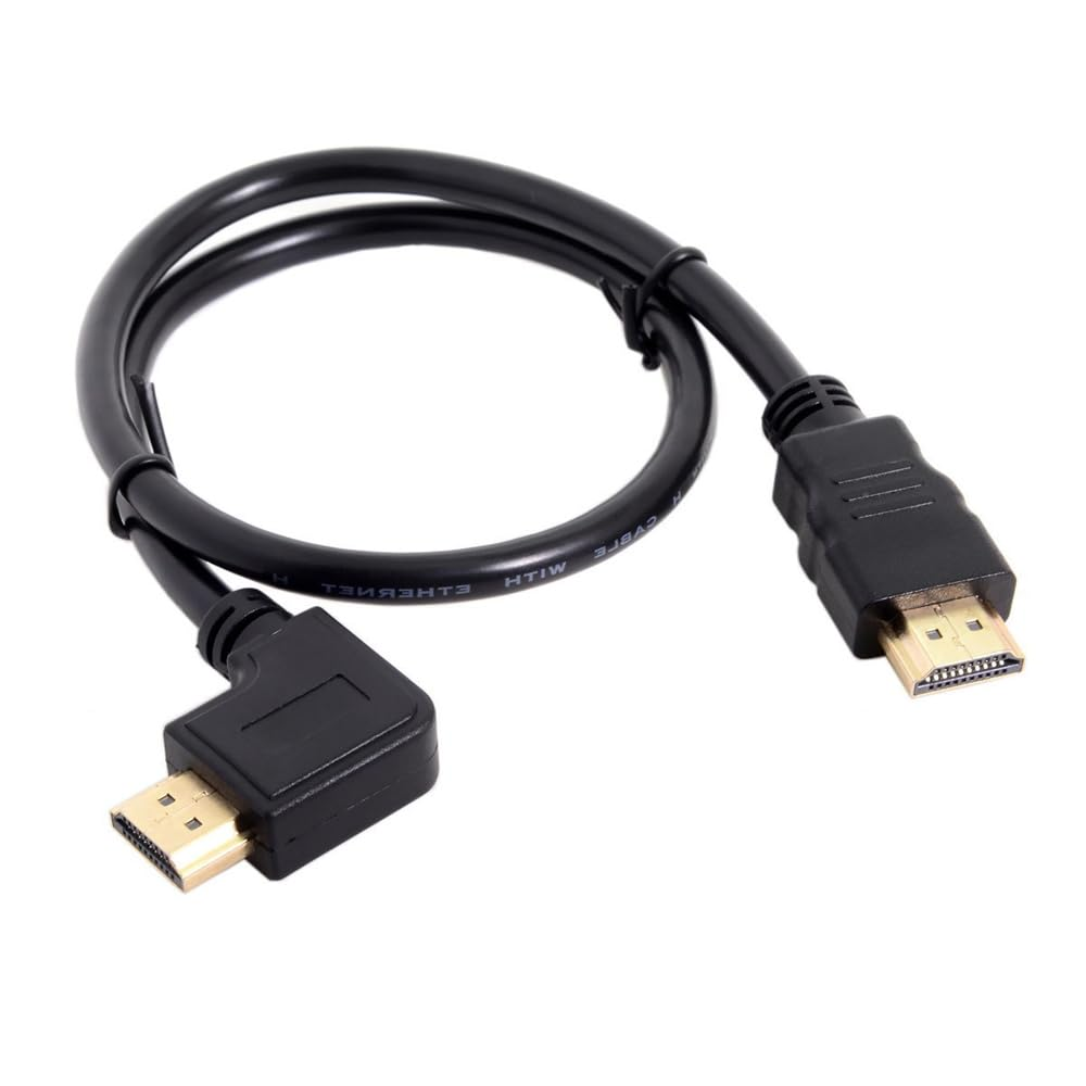 JSER 90 Degree Left Angled Type HDMI 1.4 Male to HDMI Male Cable Support 3D & Ethernet 50Cm (Left Angle) - Right Angled image number 5