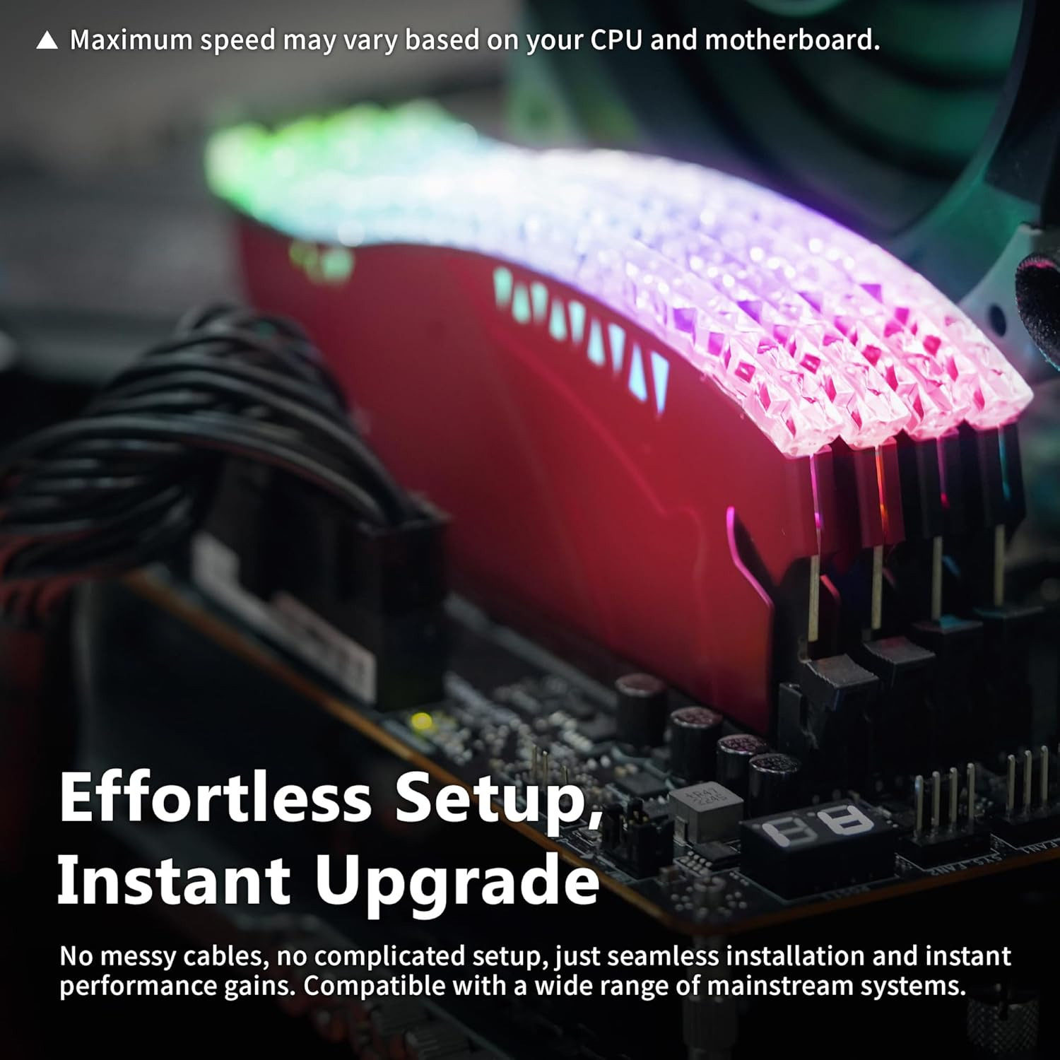 DATO DDR4 RAM 32GB Kit 16Gbx2 Memory with RGB Heatsink 3200Mhz CL16 1.35V XMP PC4-25600 288 Pin Non-Ecc UDIMM Desktop Memory Module for Gaming - ARES Armor Lite RGB image number 3