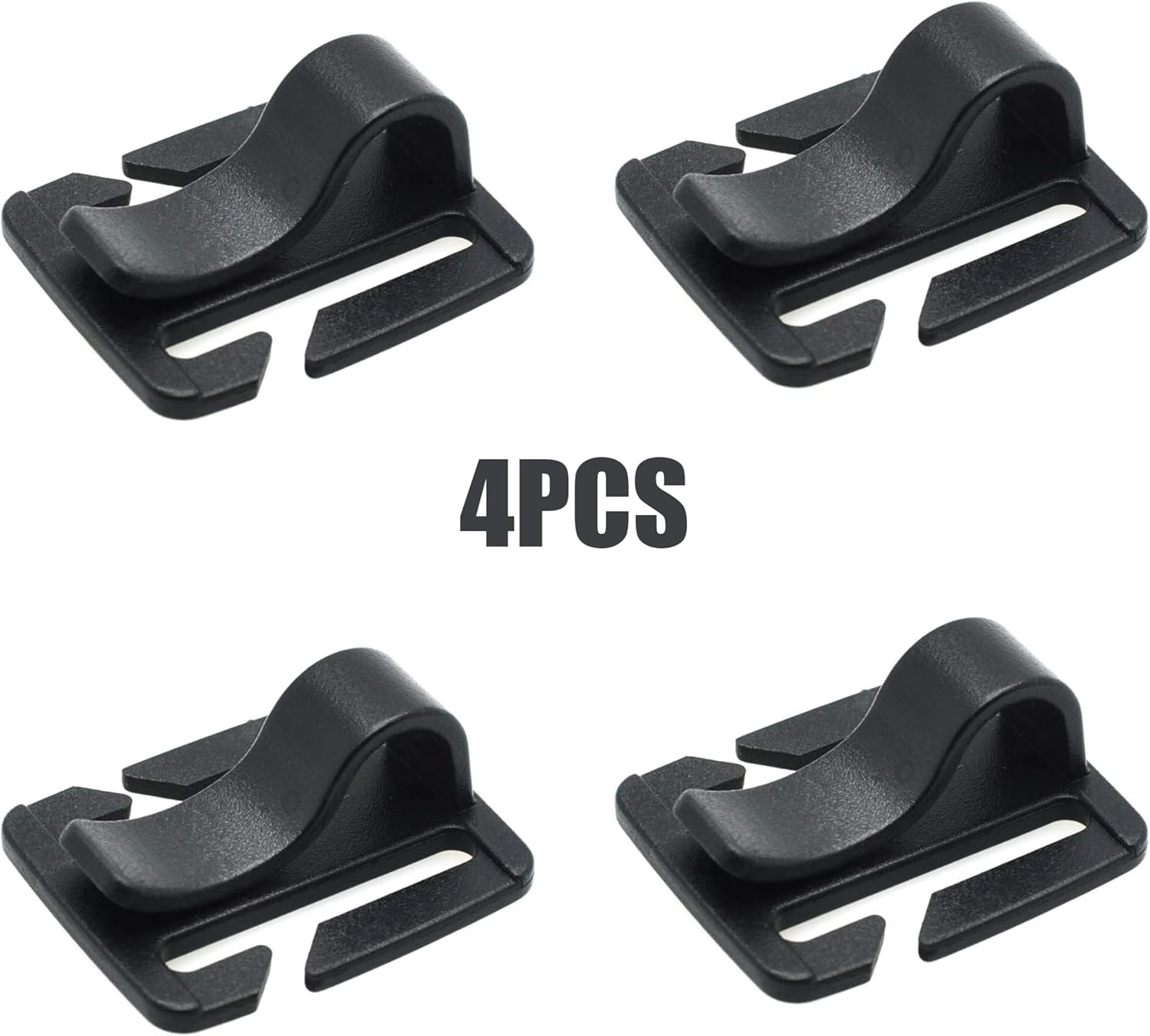 4-Pack Black Water Bladder Tube Clips,Plastic Sternum Strap Tube Pipe Clip for Universal Hydration Pack Beverage Tube Clip Outdoor Backpack Water Bladder Hose Hose Clip Camping and Hiking image number 3