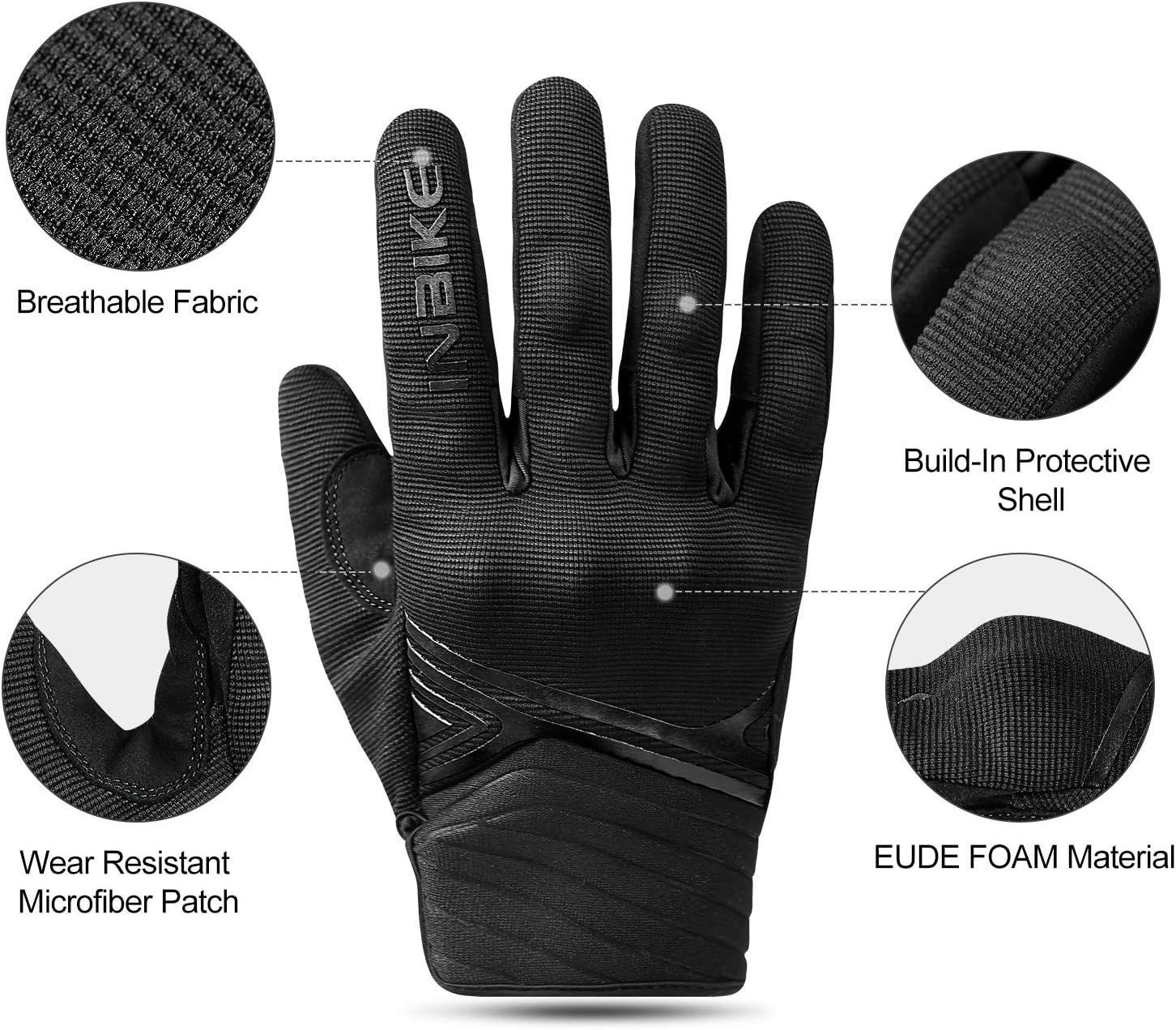 INBIKE Breathable Mesh Motorcycle Gloves Touchscreen with TPR Palm Pad Hard Knuckle image number 1