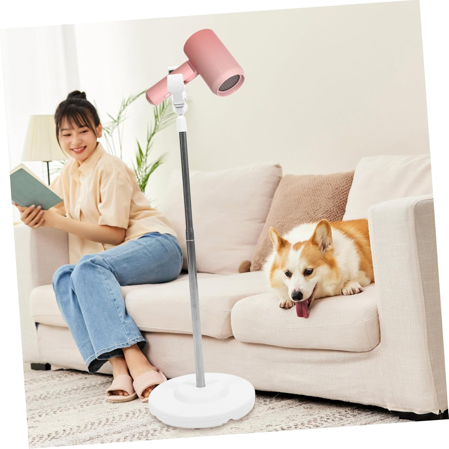 DONFAMDS Adjustable Hands Pet Hair Dryer Stand Floor Holder with Clamp Stable Freestanding Rack for Dog Cat Grooming Efficient Grooming Tool image number 5