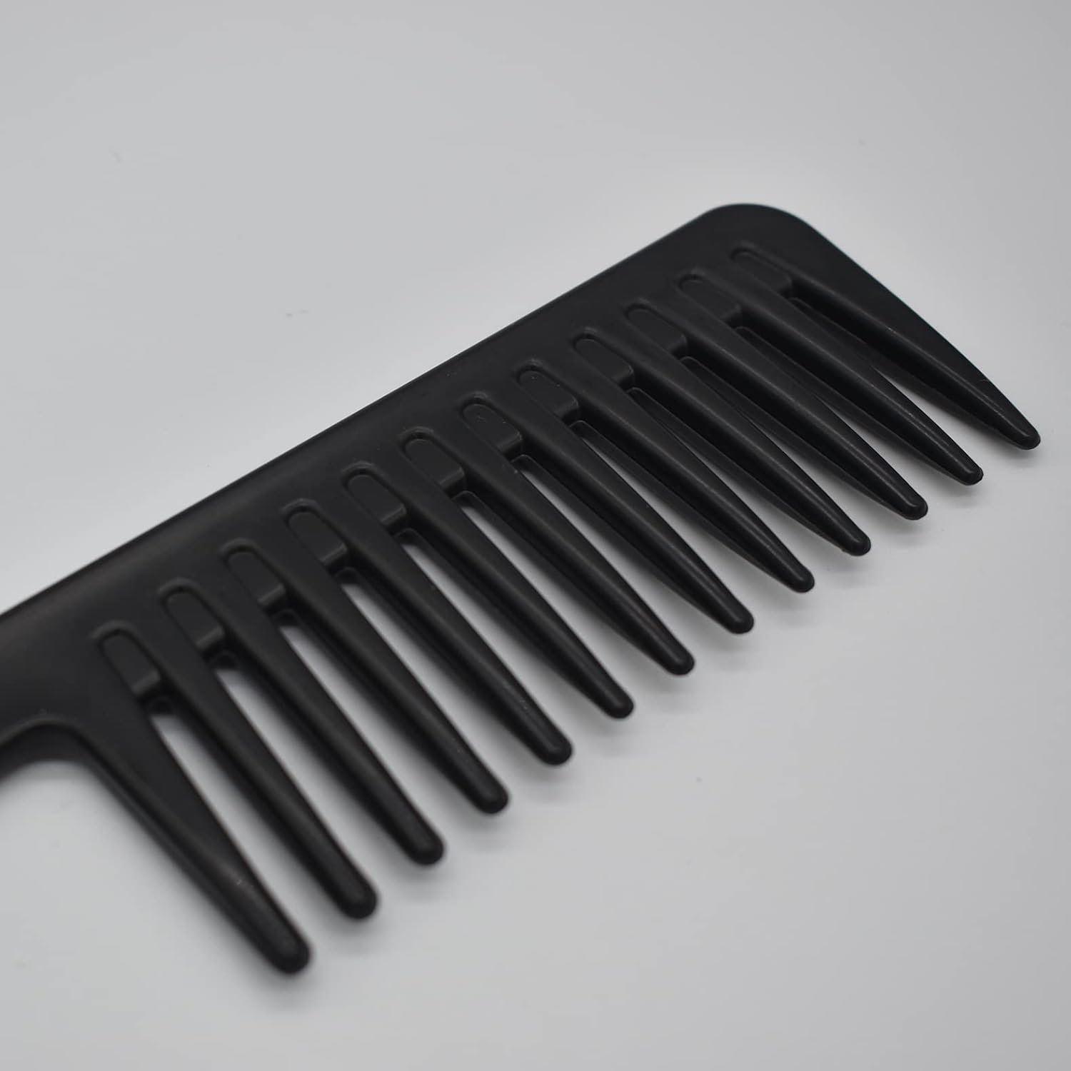 Professional Wide Tooth Comb, Fantail Comb Hairstyling Fork Comb Wet Pick Shaping Styling Comb for Home Salon Use Curly Hair, Black image number 6
