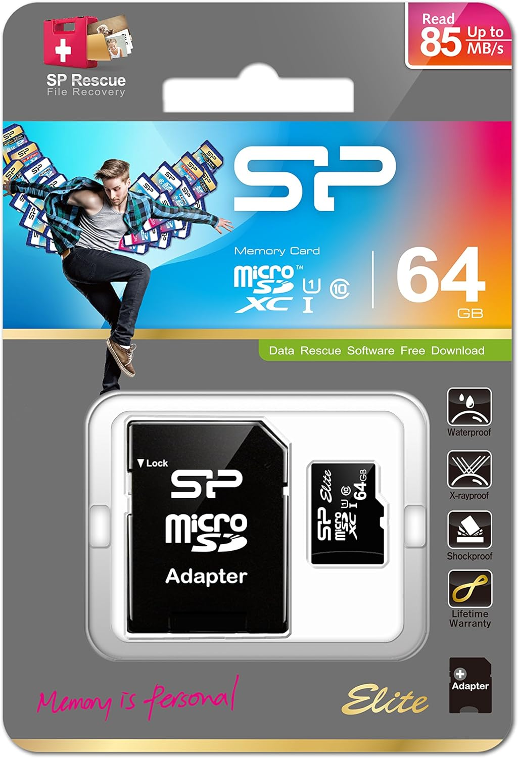 Silicon Power Elite Micro SDXC UHS-1 Card, 64GB image number 1