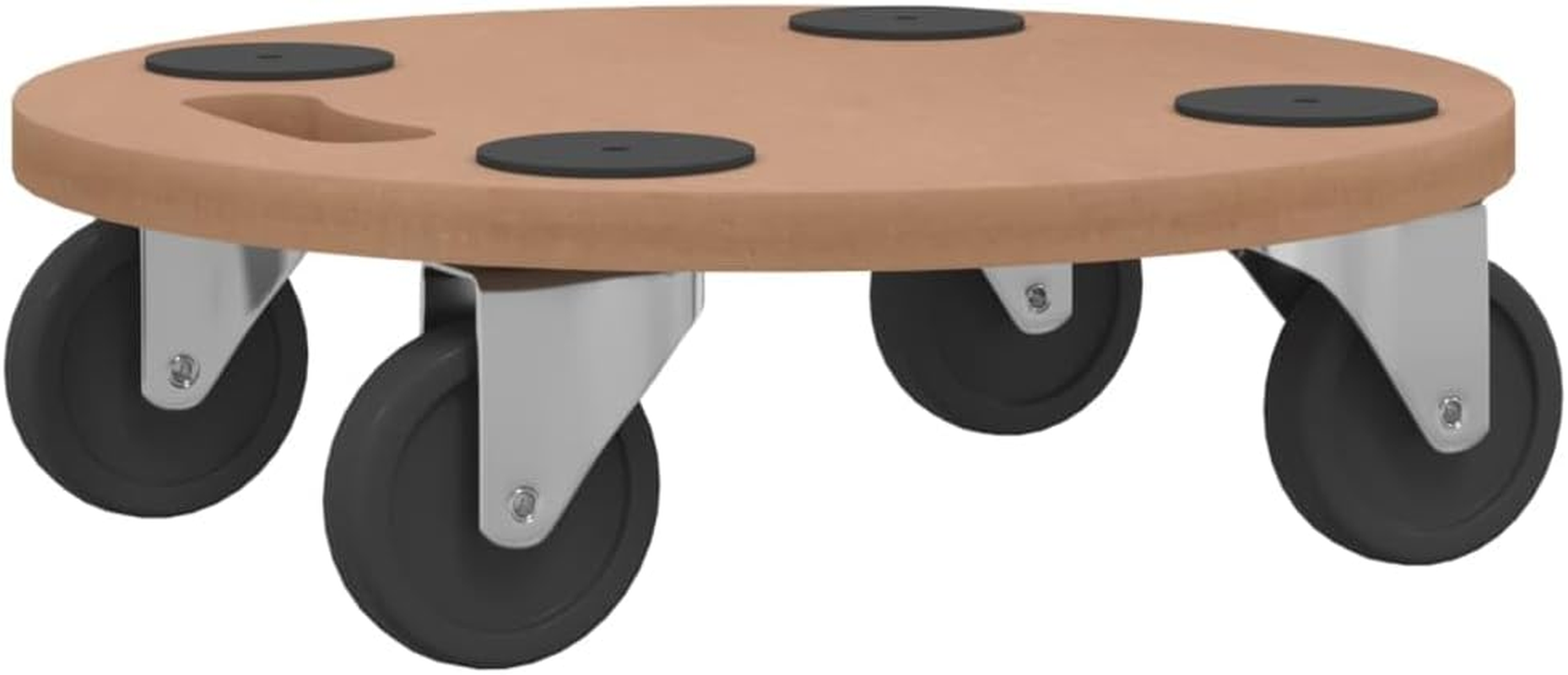 Vidaxl - Pack of 6 Dolly Trolleys; Round, Moisture-Resistant Engineered Wood; with Rotatable Castors and Anti-Slip Pads; 250 Kg Max Load Capacity image number 6