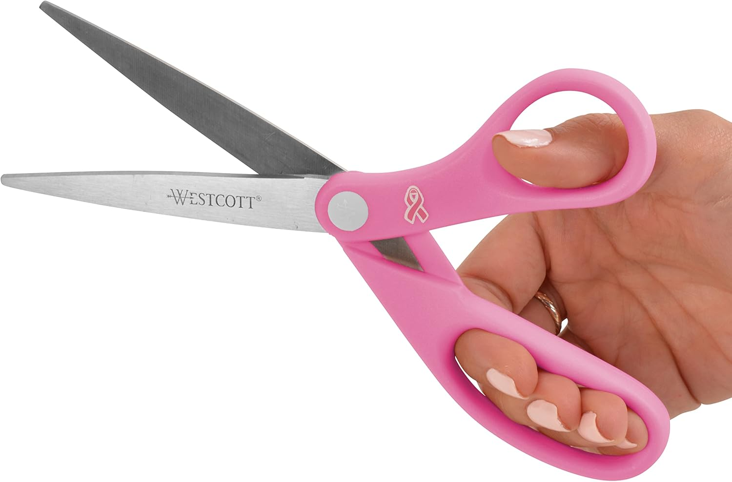 Westcott 8" Pink Ribbon Stainless Steel Scissors