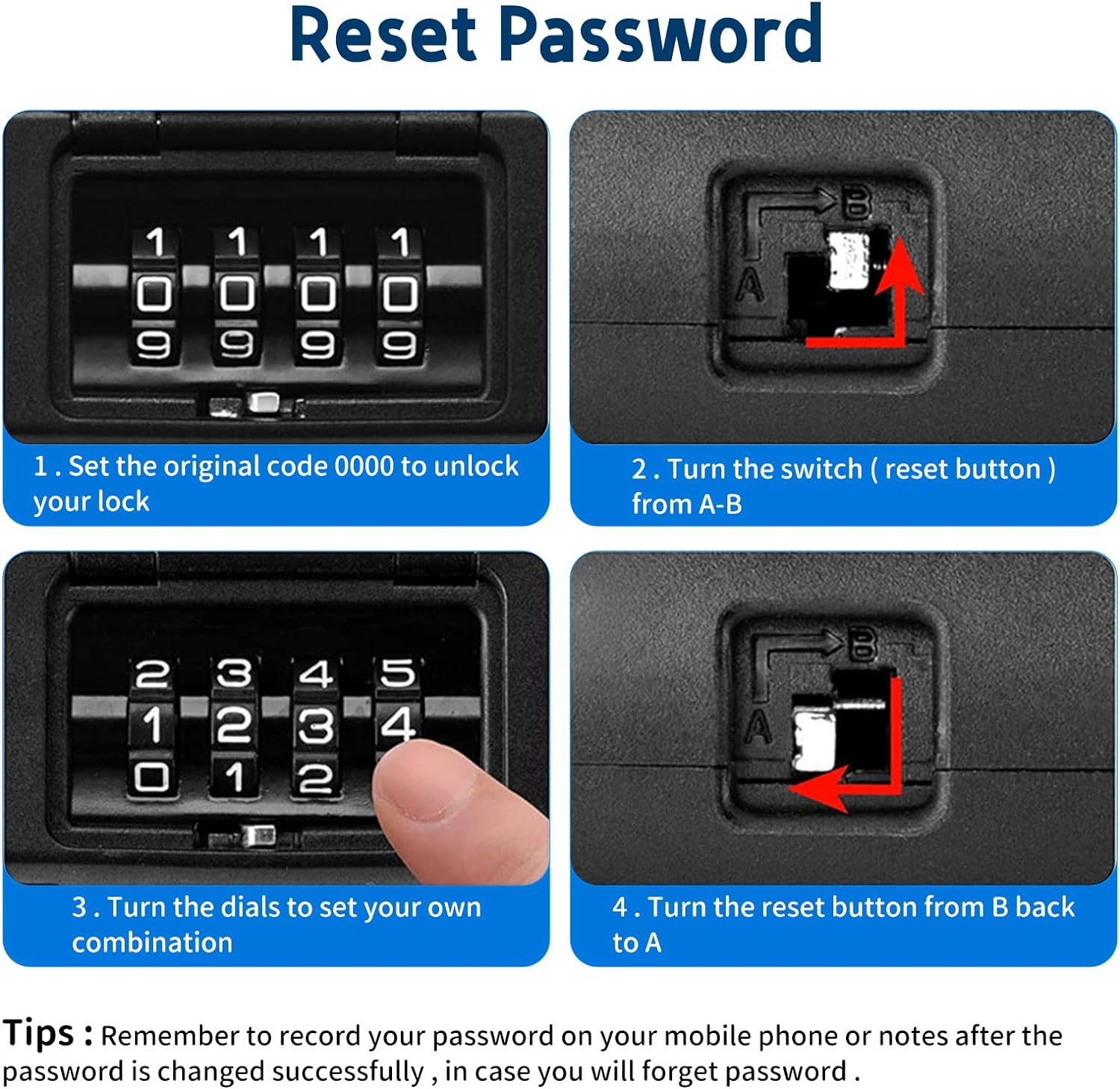 KENRONE Bike Lock,Heavy Duty U Lock, 4 Digit Combination Password Bicycle Lock with U-Lock Shackle, Waterproof Bike U Lock for Home, School, Travel image number 5
