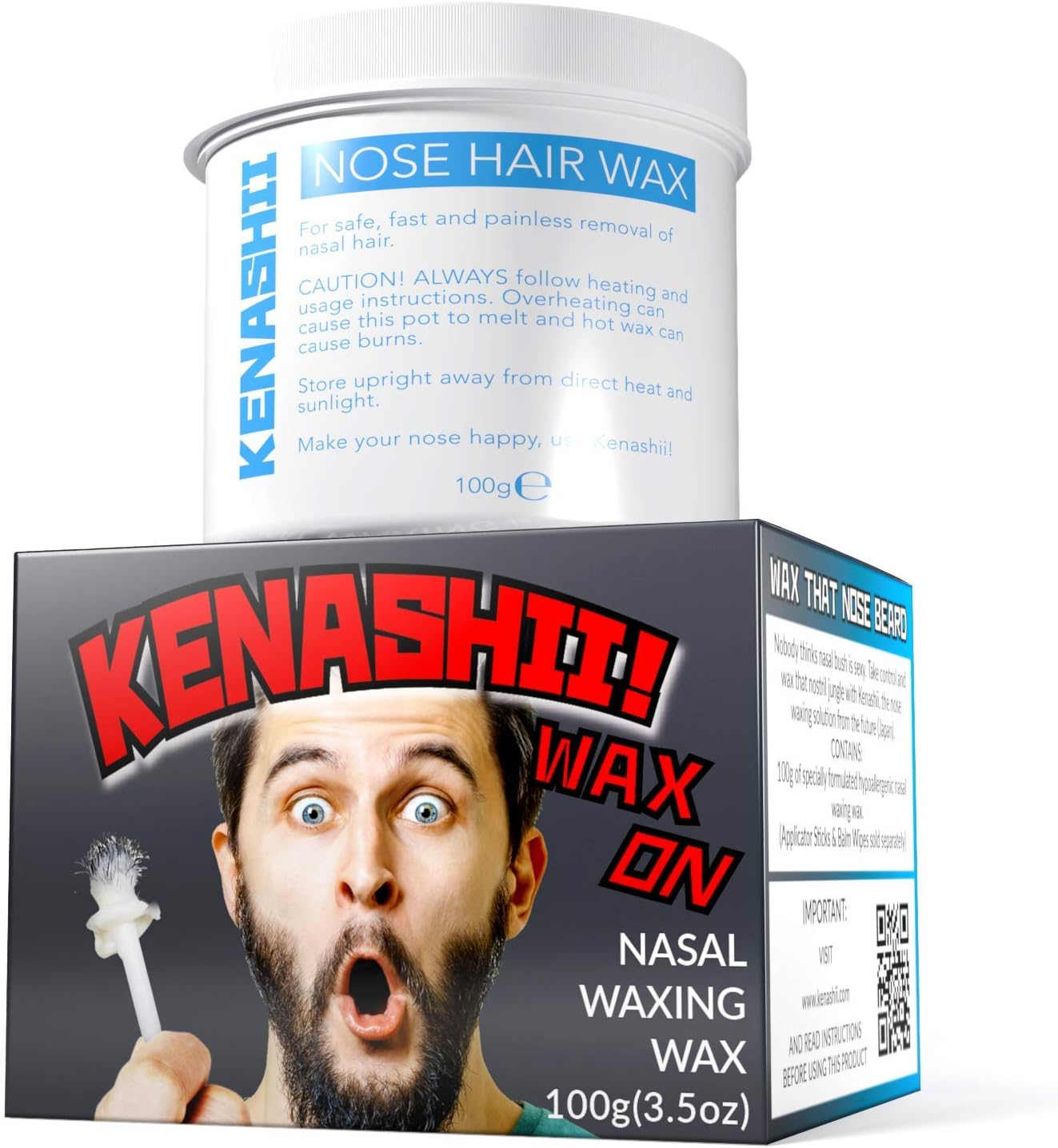 Nose Waxing Wax from Kenashii, 100G / 3.5 Oz of Hypoallergenic Wax for Nasal Hair Removal, Specially Formulated to Never Get Brittle or Snap off in Your Nose, Wipes and Applicators Sold Separately image number 2