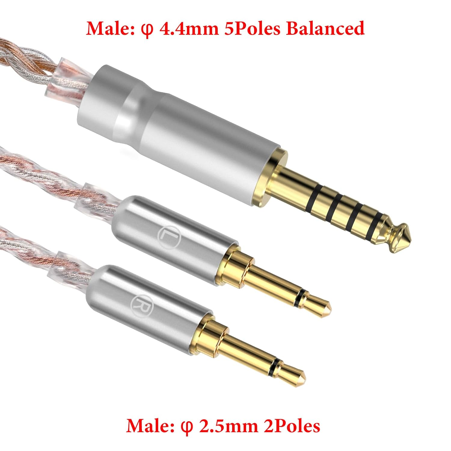 Geekria Apollo 4.4Mm Balanced Male to Dual 2.5Mm Male Headphone Upgrade Cable Compatible with HIFIMAN HE400S, He-400I, HE560, HE350, HE1000 V2, 4-Core 6NOCC Copper Wire (4.9FT / 1.5M) image number 3