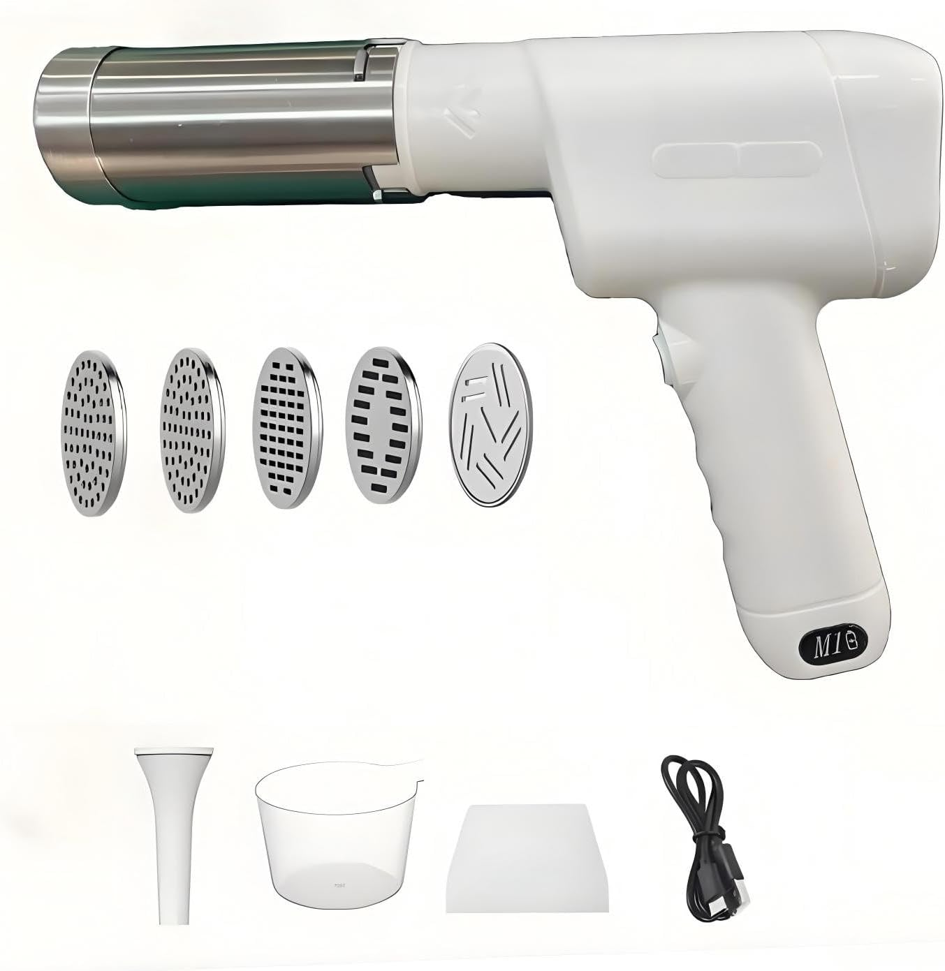 Electric Handheld Pasta Maker Machine Cordless Automatic Noodle Spaghetti Extruder with Dough Roller Press Mixer Attachment for Ramen Homemade Pasta Making DIY Homemade image number 6