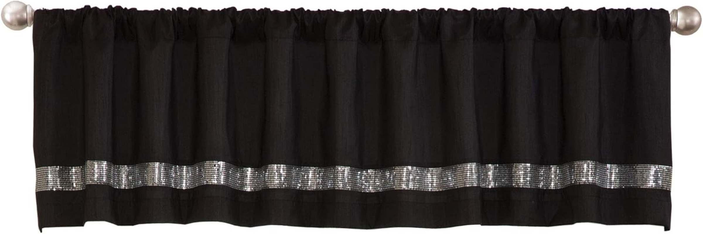 Lush Decor Night Sky Valance, Black/Gray image number 1