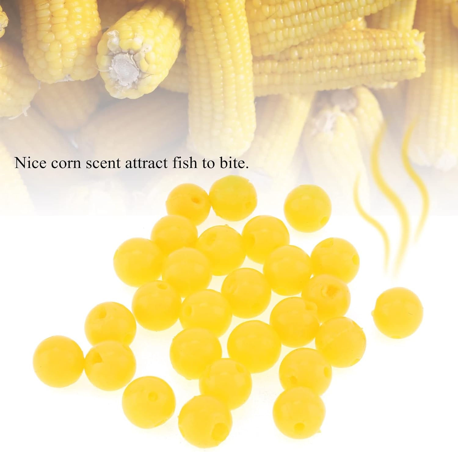 Origlam 60Pcs 8Mm Fake Corn Soft Baits Simulation Carp Fishing Lures Floating Baits, Corn Carp Trout Fishing Tackle Fake Imitation Bait with Nice Scent image number 3