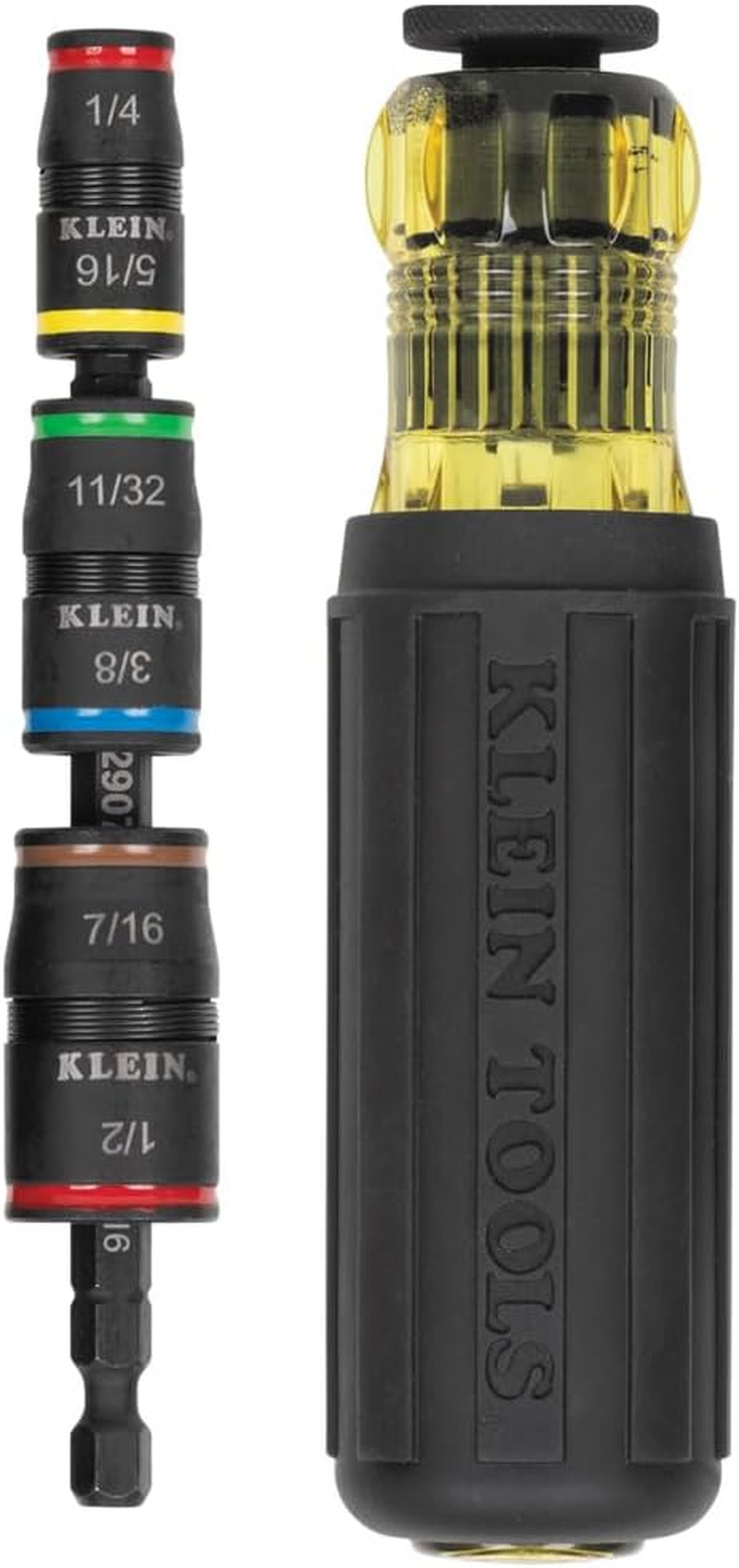 Klein Tools Impact Driver, 7-In-1 Impact Flip Socket Set with Handle, 6 Hex Driver Sizes plus a 1/4-Inch Bit Holder 32900 image number 2