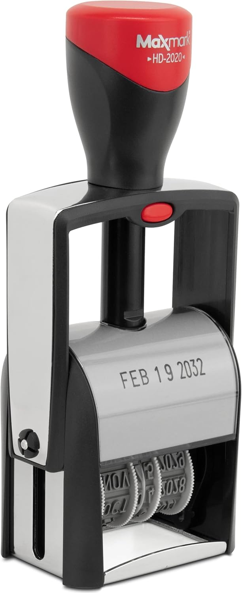 2000 plus 2020 Heavy Duty Date Stamp, Large Date Size - Exclusive 12-Year Band Red - Black image number 2