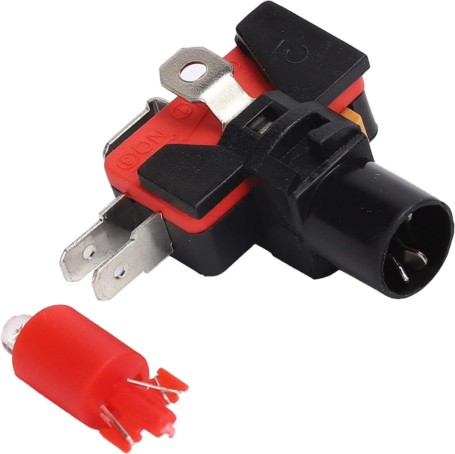 60Mm Push Button, 3‑Foot Big round Button for Crane Machine Game Console, with LED Light, Rotating Bracket, Easy to Use. (Red+Led+Tripod Switch)