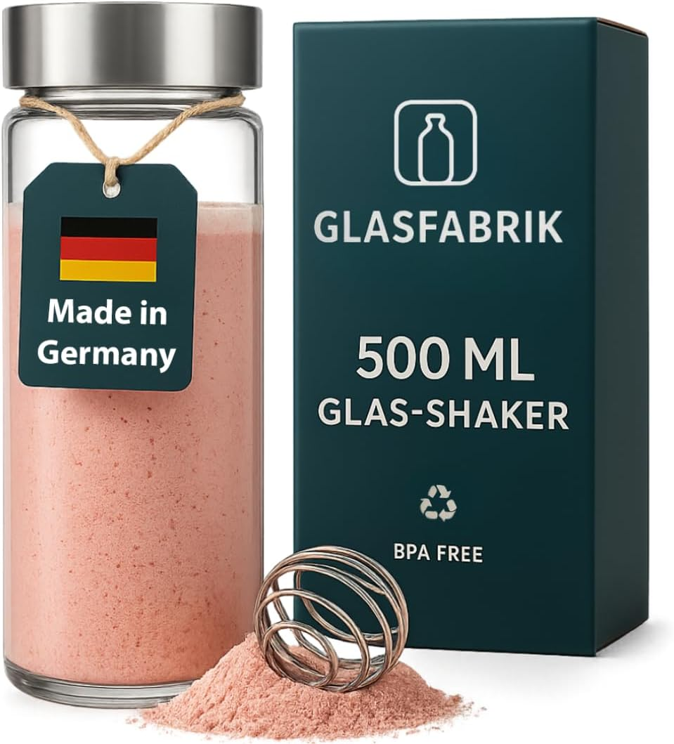 GLASFABRIK Premium Glass Shaker Protein Shake 500 Ml Bpa-Free Glass Bottle with Stainless Steel Ball Sustainable Protein Shaker Made of Glass Tasteless and Leak-Proof German Brand Quality image number 5
