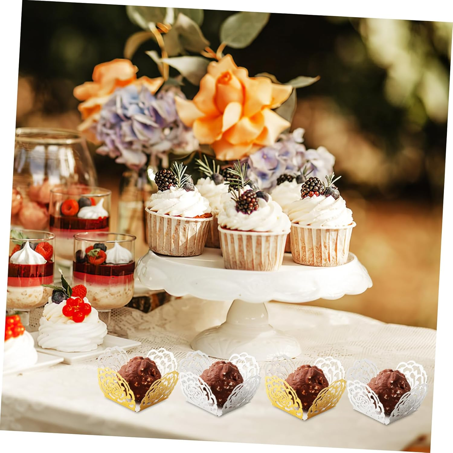 MAGICLULU 100Pcs Wedding Party Decor Paper Wrapping Cups for Bachelorette Candy Decorations image number 4