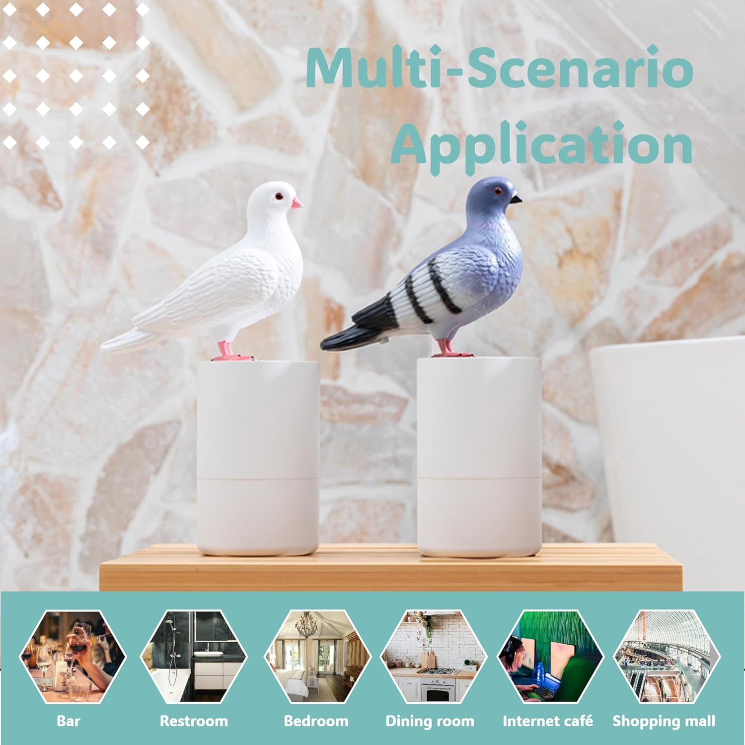 Pigeon Foam Soap Dispenser,Funny Bird Soap Dispenser, Touchless Foaming Soap Dispenser, Pooping Pigeon Soap Dispenser (White)