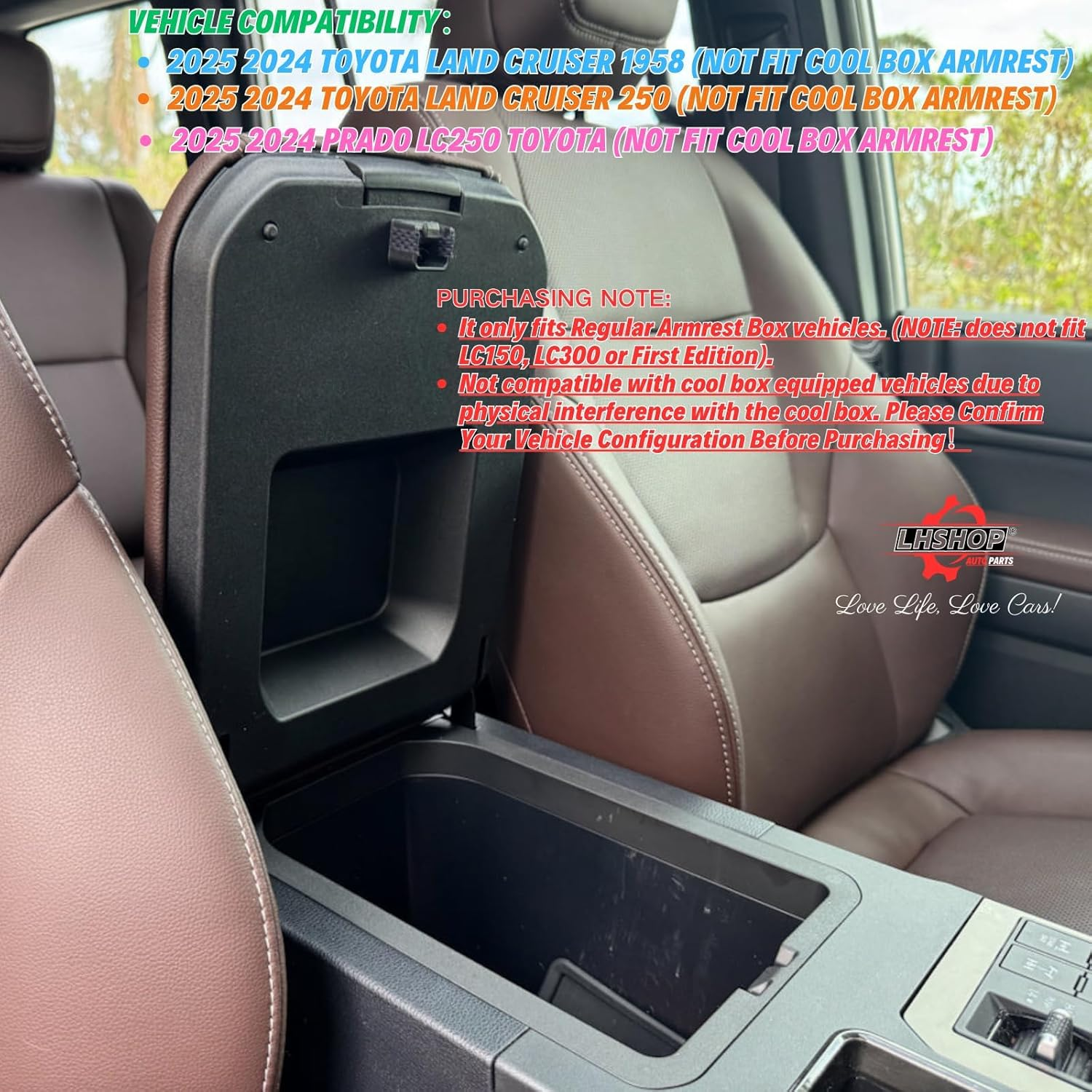 For 2025 2024 Toyota Land Cruiser LC250 Prado Center Console Organizer Armrest Hidden Compartment Storage Box Car Accessories Interior Middle Center Console Tray (Not for First Edition) image number 1