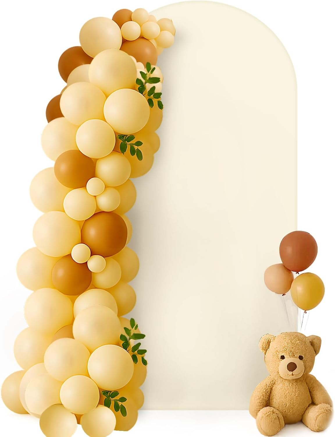 6.6 Ft Light Beige Arch Backdrop Cover (No Arch Stand), Stretchy Backdrop for Balloon Arches, Wedding, Birthday Party, Baby Shower. image number 6