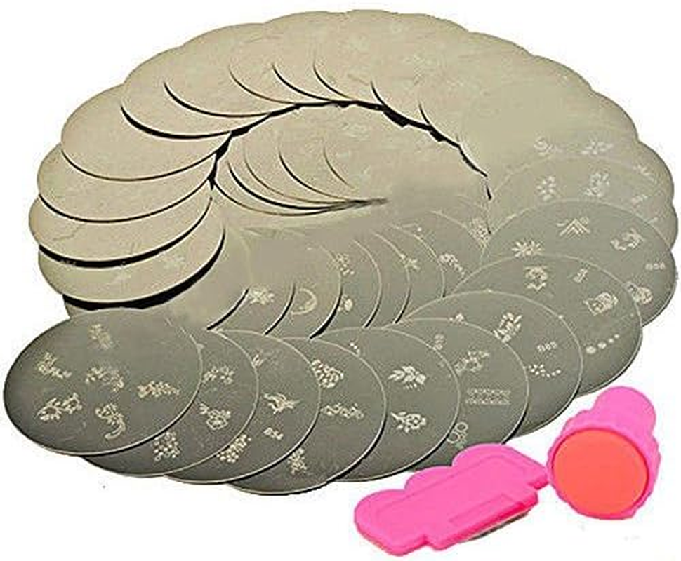 10 X Nail Art Stamp Stamping Plate Set + Tool Stamper Design Kit image number 4