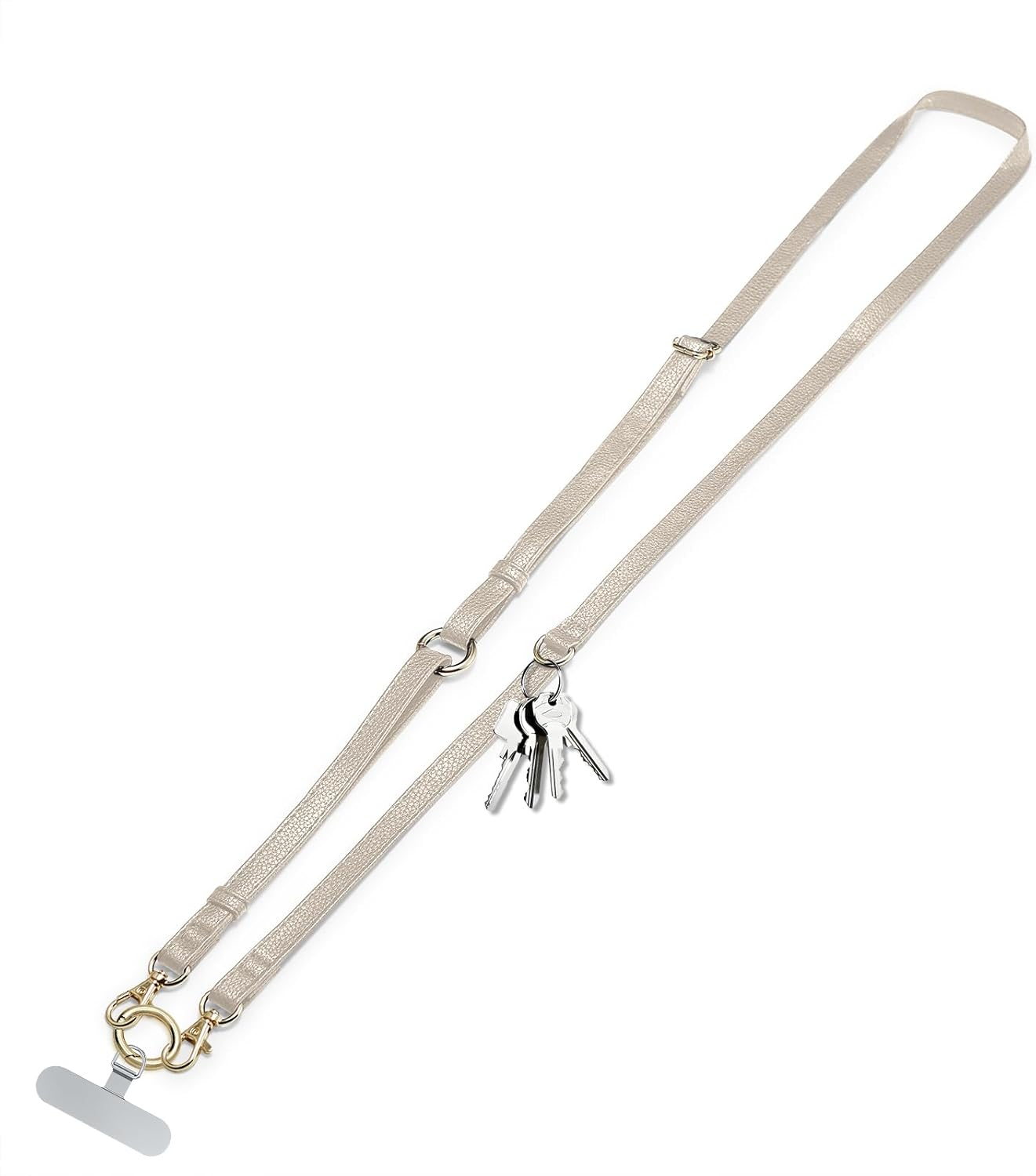 Casecond Clip and Go Phone Strap Crossbody Wrist 2 in 1 Leather Lanyard with Tether Hanging Loops Anti-Theft