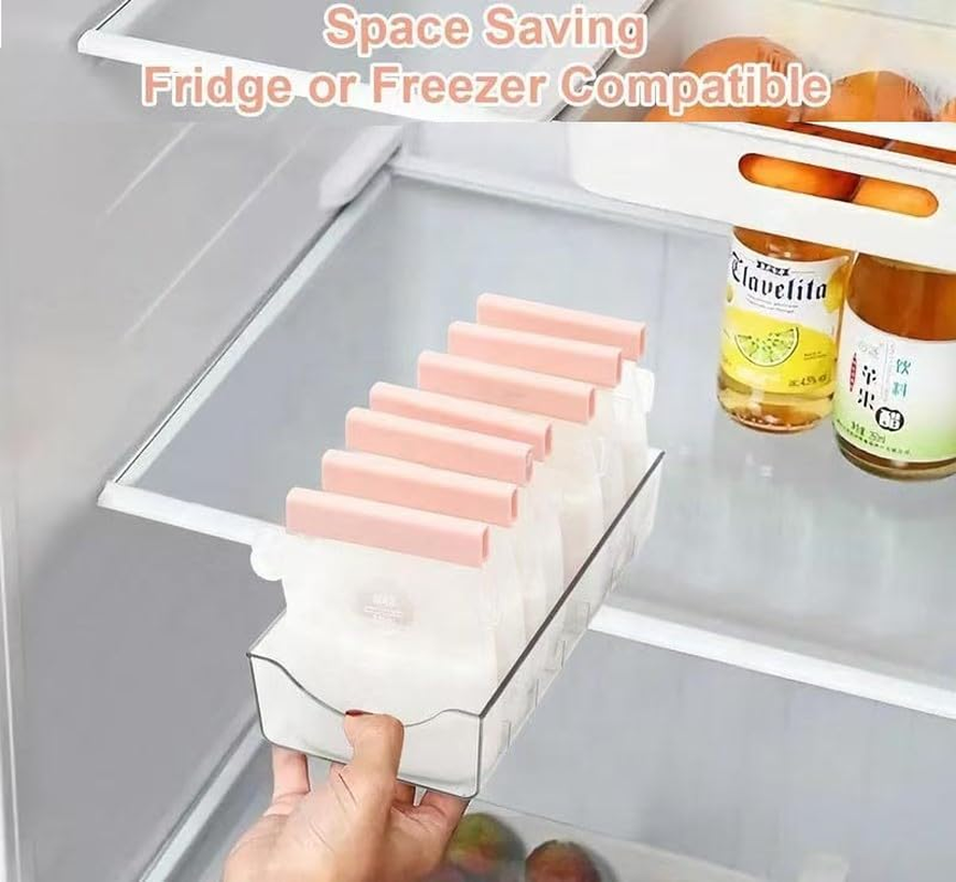 2 Pcs Silicone Breastmilk Storage Bags Reusable, 11Oz/320Ml Double Leak-Proof Breastmilk Freezer Bags, BPA Free Self-Standing Milk Bags for Breastfeeding, Baby Food Pouches image number 3