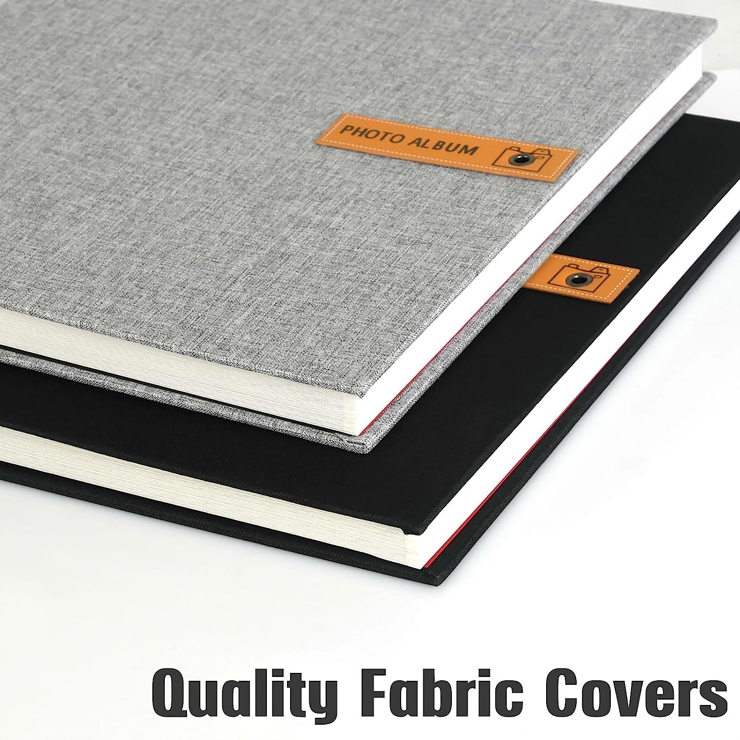 Large Photo Album Self Adhesive 60 Pages with Stickers, DIY Album Scrapbook for 3X5 4X6 5X7 8X10 Pictures (Grey)