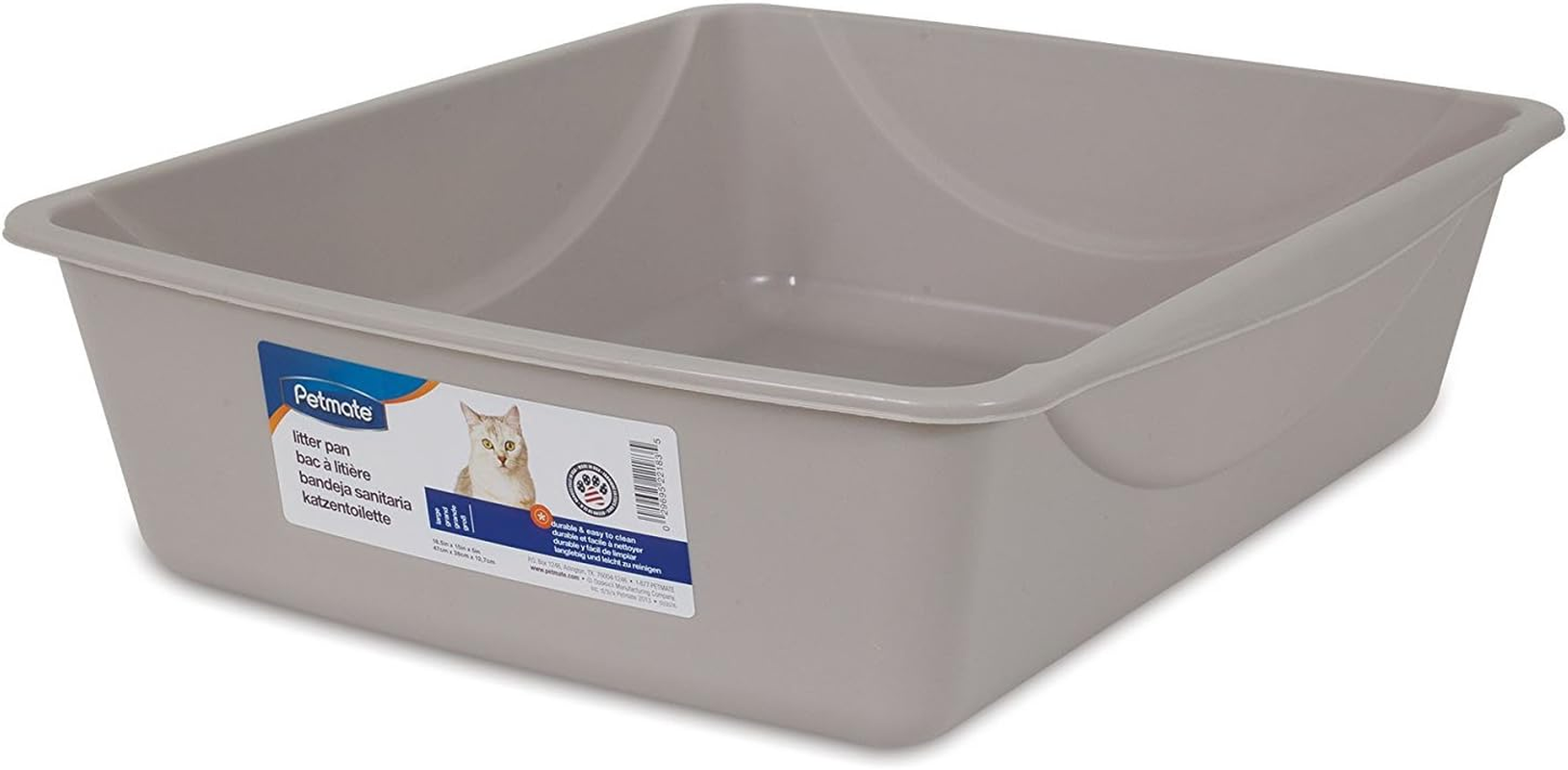 Petmate Open Cat Litter Box, Blue Mesa/Mouse Grey,M (Pack of 1), Made in USA