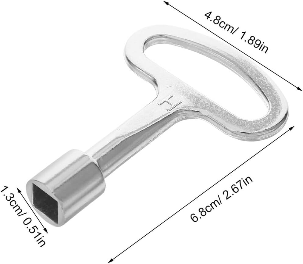 Compact Gas Valve Key Wrench for Valves Zinc Alloy Utility Tool for Gas Meters Water Meters Radiators Portable Heavy-Duty Socket Spanners image number 5