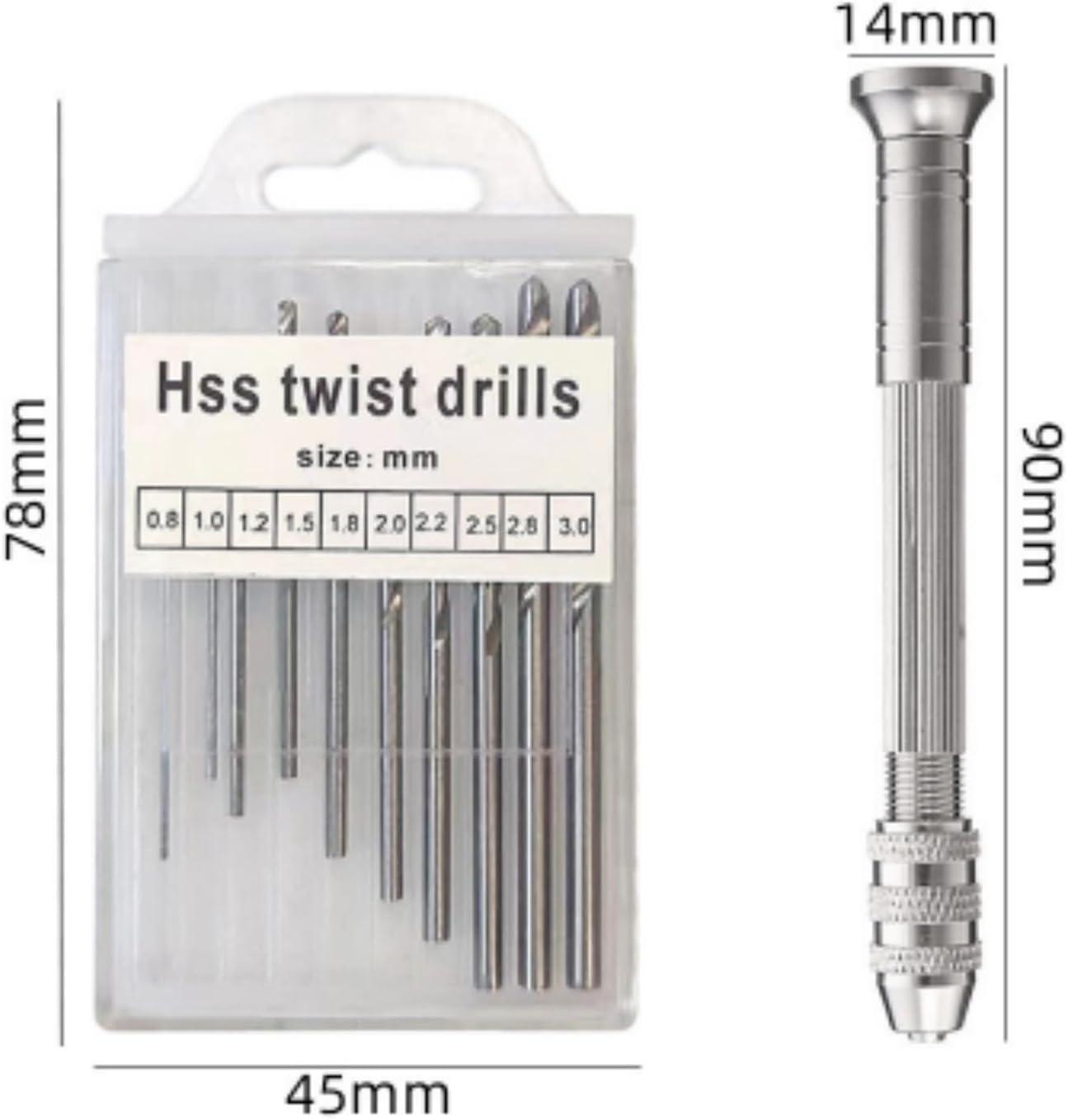 Suytvenxau Pin Vise Drill Kit Mini Manual Drill with 10 Bits for Resin Crafts Jewelry DIY Wood Clay Model Precision Drilling Tools for Detail Work image number 4