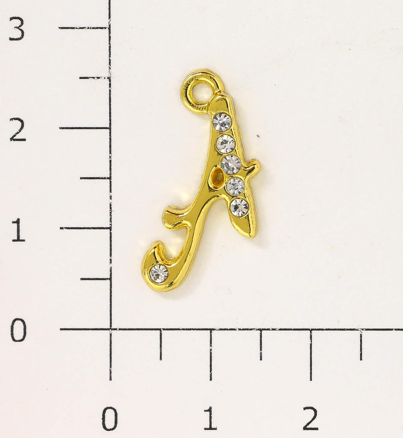 Sofia Co, Ltd. B-38-G Accessory Parts, Alphabet, Rhinestone, with Can, 0.9 Inches (23 Mm), Gold, A, 1 Piece image number 1