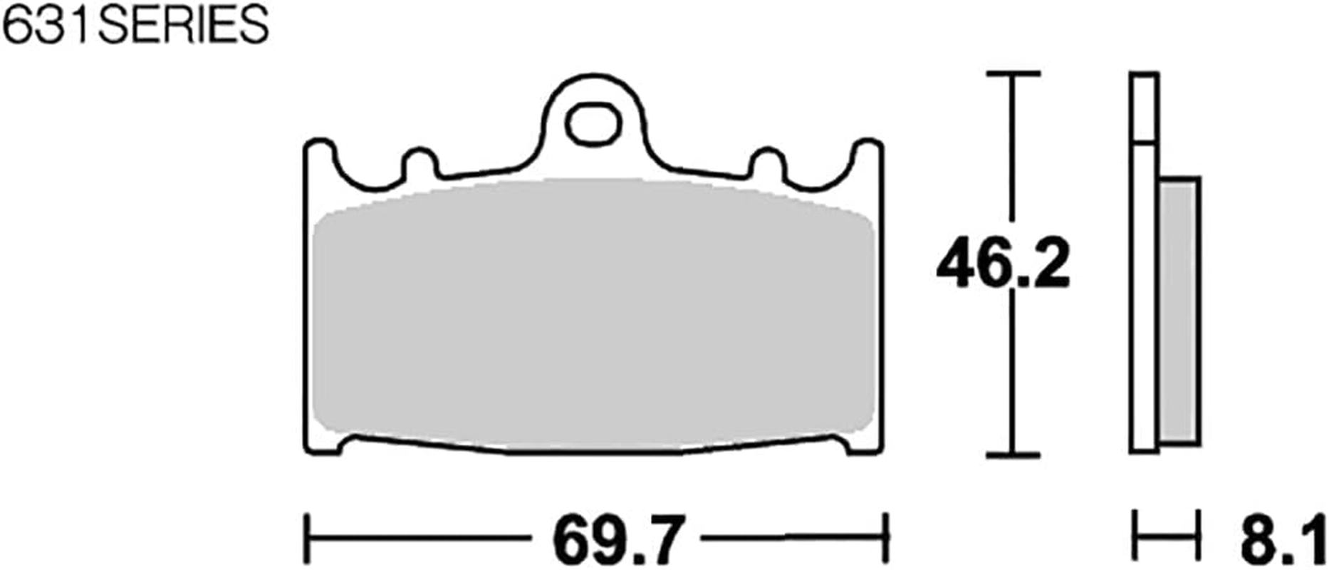 KITACO 777-0631081 SBS Brake Pad, 631DC, Dual Carbon, GSR400, Bandit 1200, Zephyr Kai KR-1, GPZ900R, Daeg, Etc