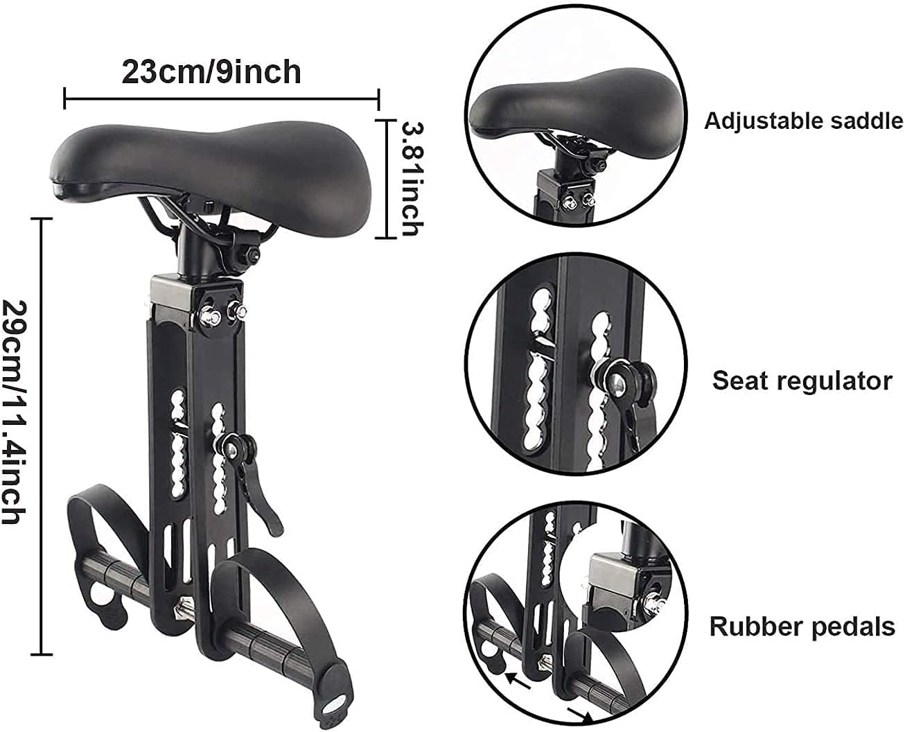 Kids Bike Seat for Mountain Bikes, Detachable Front Mounted Bicycle Seats for Children 2-5 Years Old (Seat & Handle) image number 1