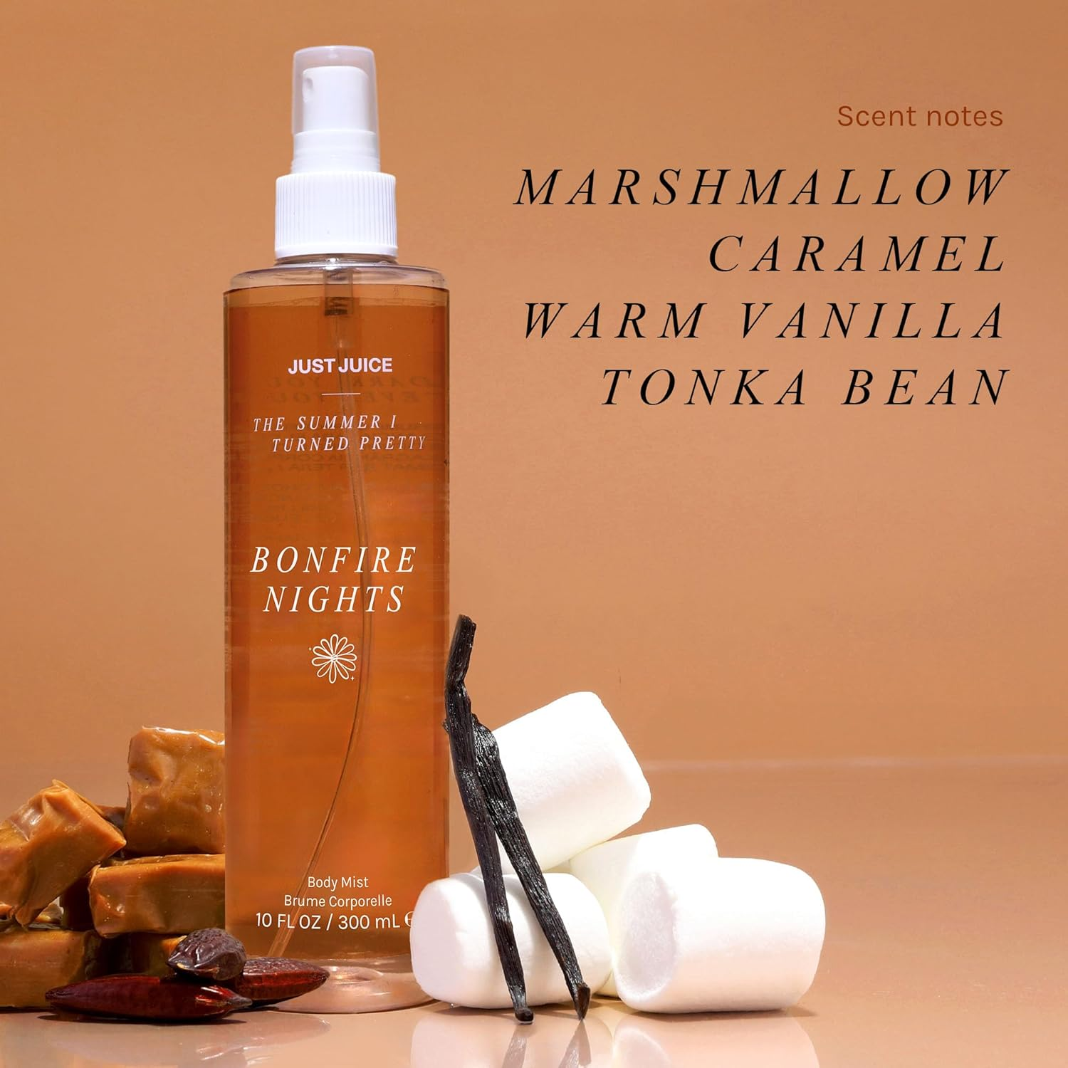 Just Juice - the Summer I Turned Pretty Bonfire Nights Body Mist - Warm Spice and Toasted Vanilla Body Spray for Women and Men - 300 Ml image number 2