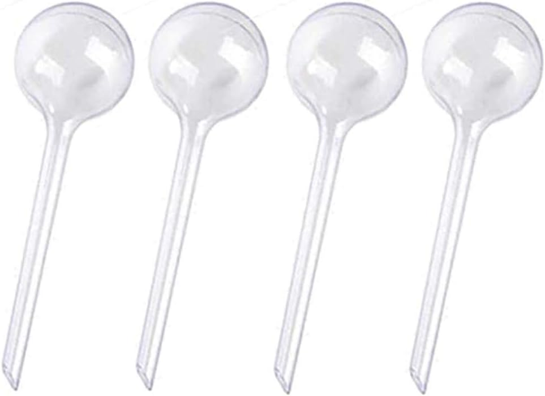 Plant Watering Bulbs, Automatic Self-Watering Globes Plastic Balls Garden Water Device Watering Bulbs for Plant (Small, 4 Pcs Clear)
