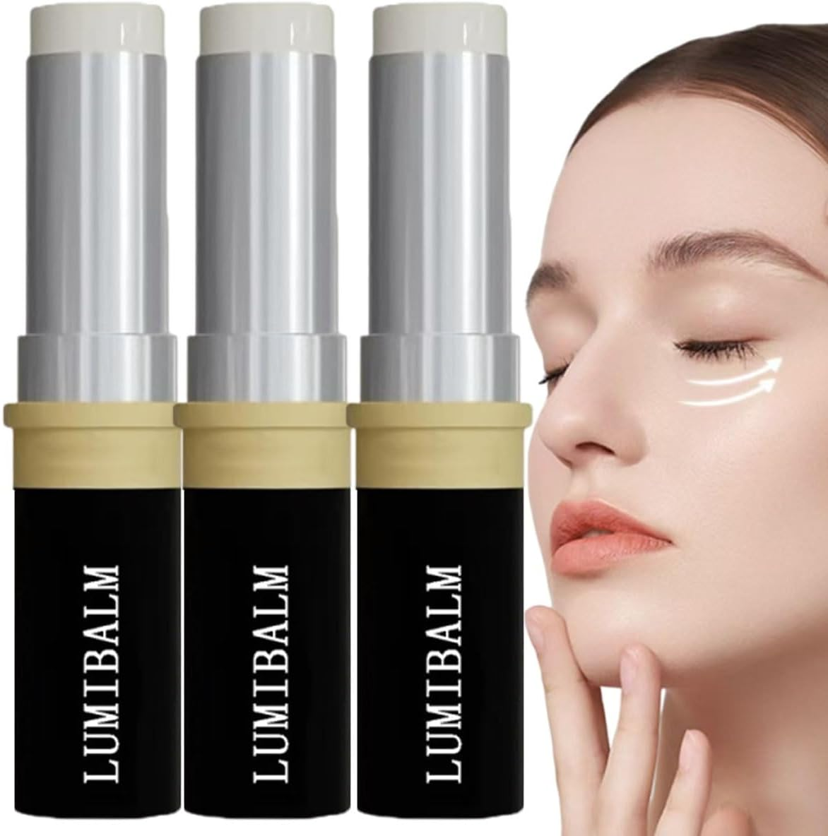 Lumibalm Eye Bags, Lumibalm Eye Serum，Turmeric Eye Cream Stick, Turmeric Retinol Eye Stick, Hydrating Eye Stick, anti Aging under Eye Cream, Reduces Dark Circles and Eye Bags(3Pcs) image number 3