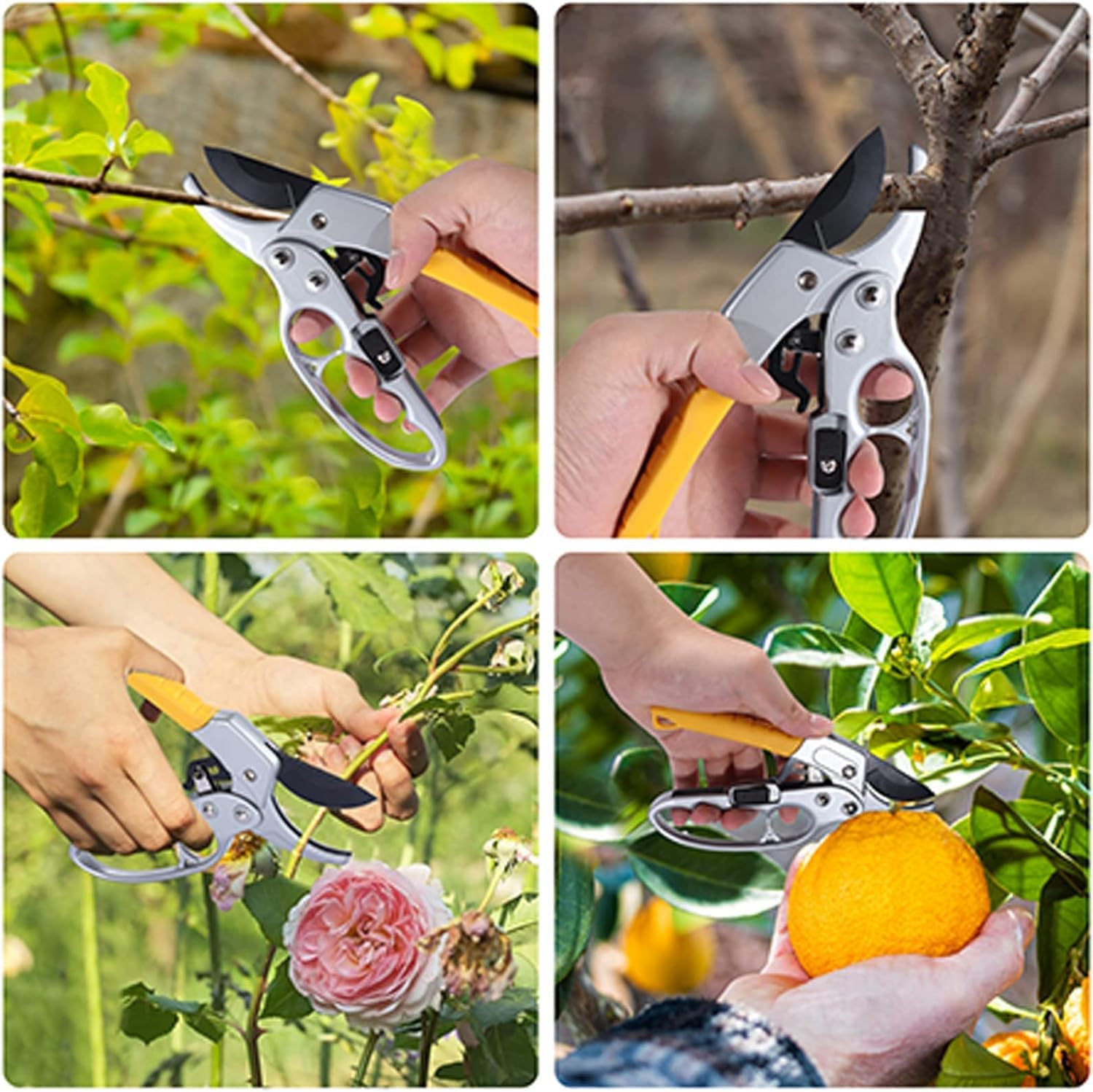 Oriver Arthritis Friendly Pruning Shears - 1 Inch Cut Capacity Garden Clippers for Weak Hands, Ergonomic Snips with Rust Resistant High Carbon Steel (Australian Garden Tools)