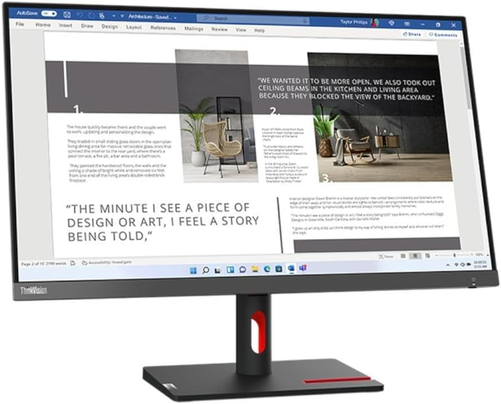 Lenovo Thinkvision S27I-30 27" FHD Business Monitor, In-Plane Switching Display, 100Hz Refresh Rate, 4Ms Response, Eye Comfort, Ultra-Slim Bezels image number 2