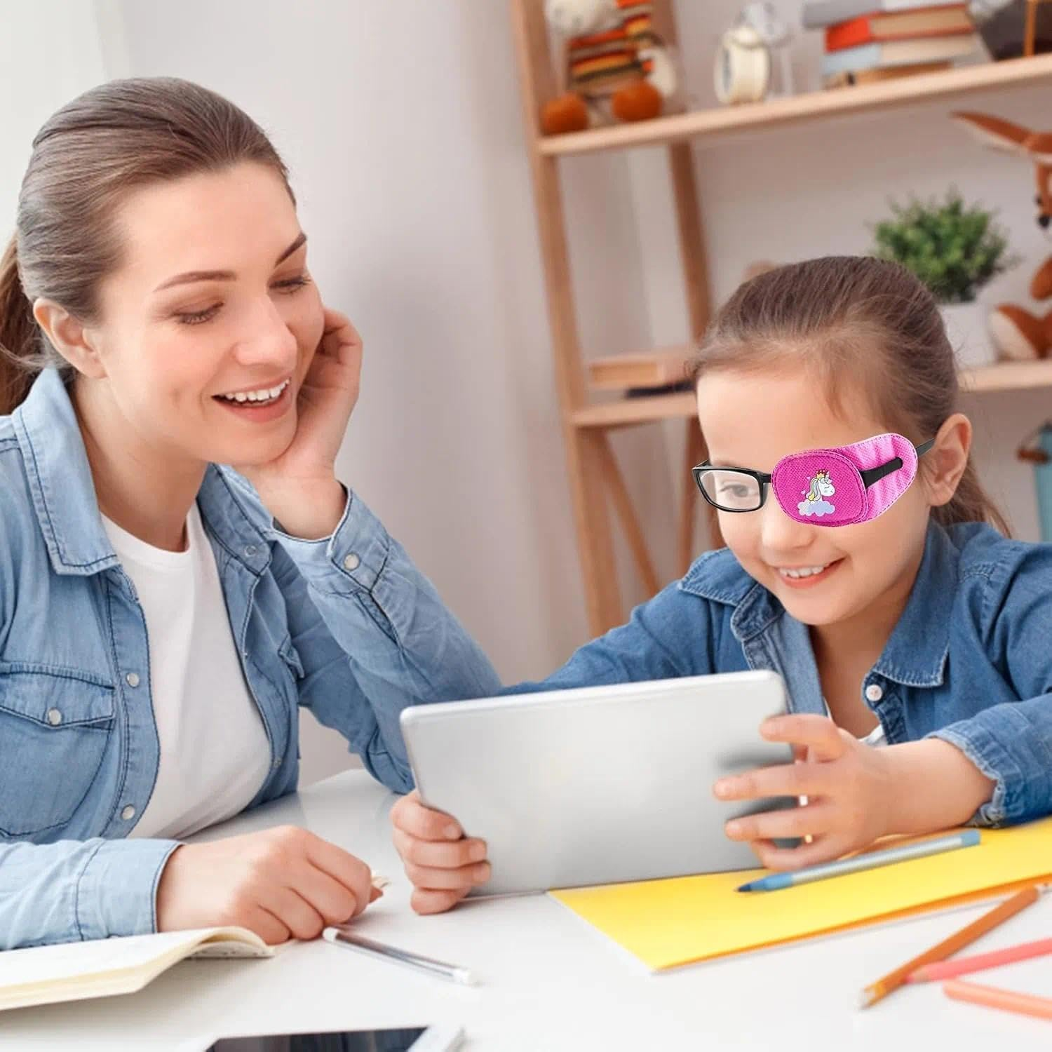Eye Patch for Kids, Kids Eye Patch, Pink Eye Patch, Reusable, Full Coverage, No Light Leakage, Compatible with Kids Glasses (Left Eye, Pink Unicorn) - Unron image number 4