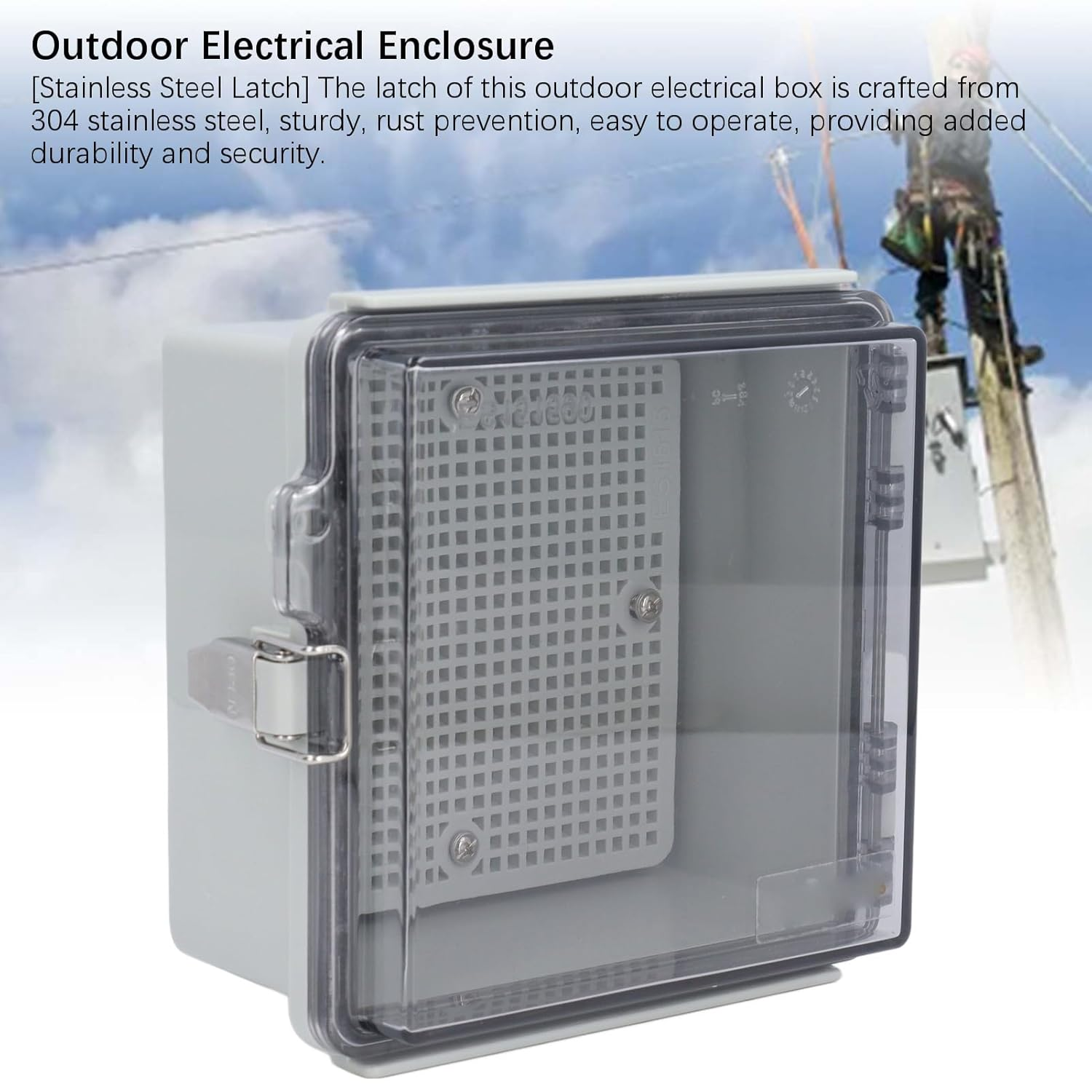 Waterproof Junction Box,Abs Plastic IP67 Enclosure with Stainless Steel Latch, Easy Installation Grid Mounting Plate, for Home Projects image number 1